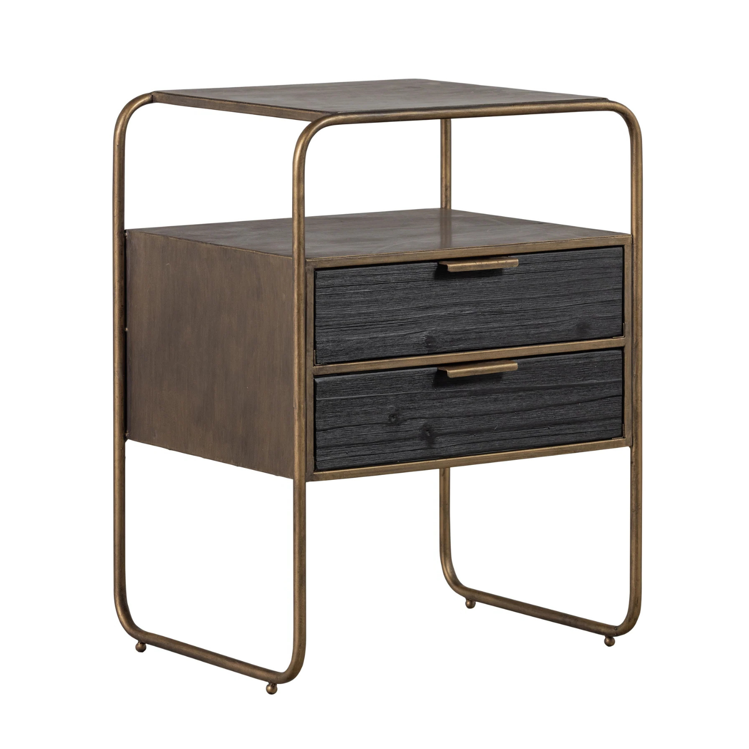 Höfliche Nachtschrank Altes Messing