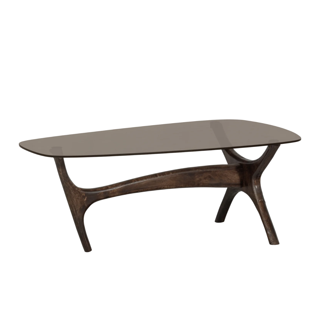 Koffietafel FLASH van mango-hout en glas