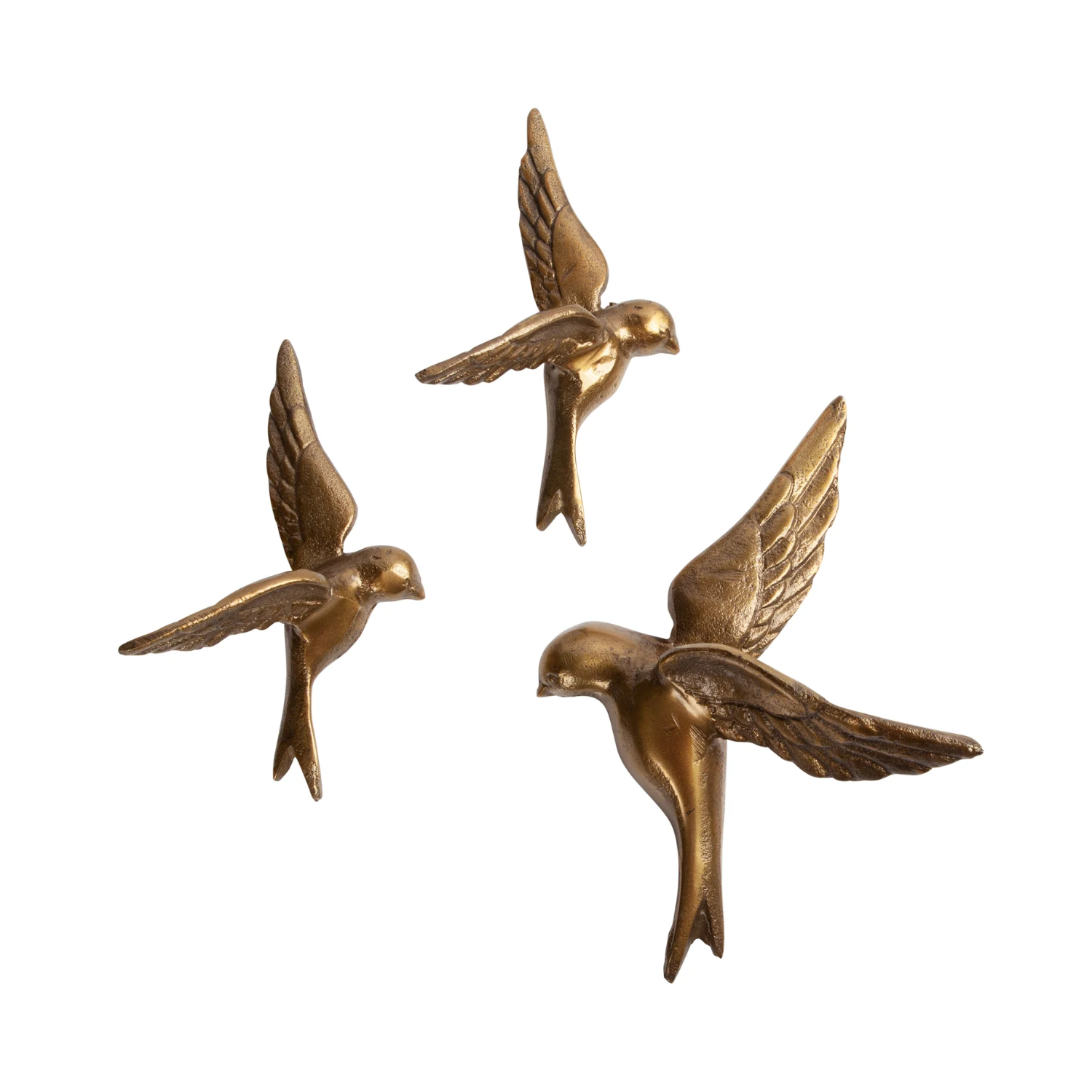 Wanddekoration AVALER TOO BIRDS antikes Messing