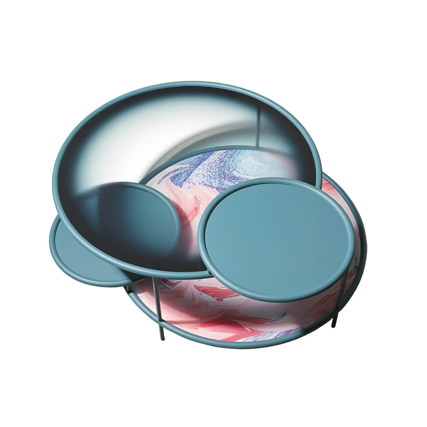 Coffee table sangaka dyed glass