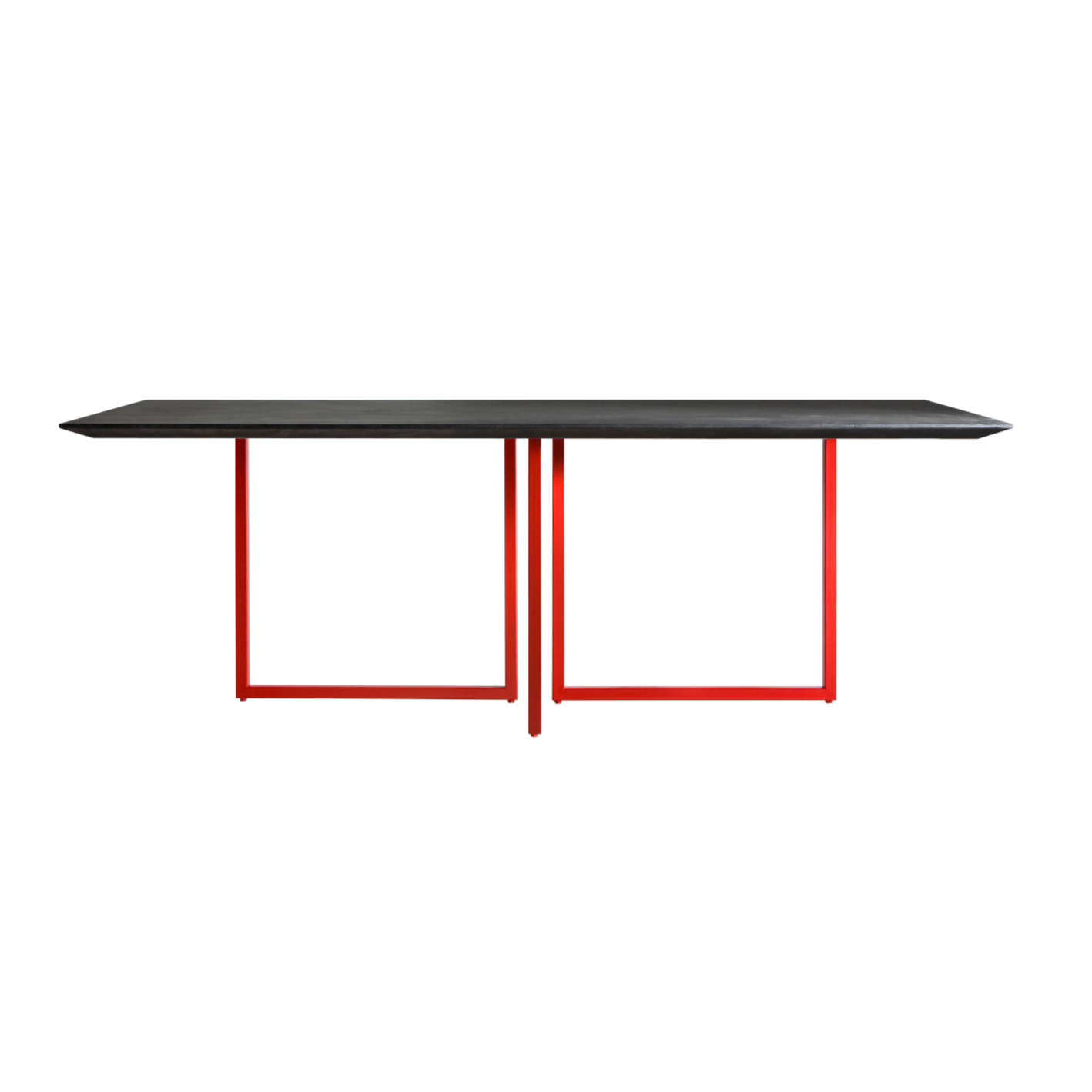 Gazelle table black top with a red base