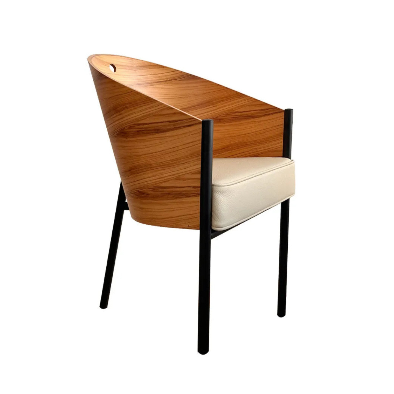 Costs chair olive veneer with beige leather