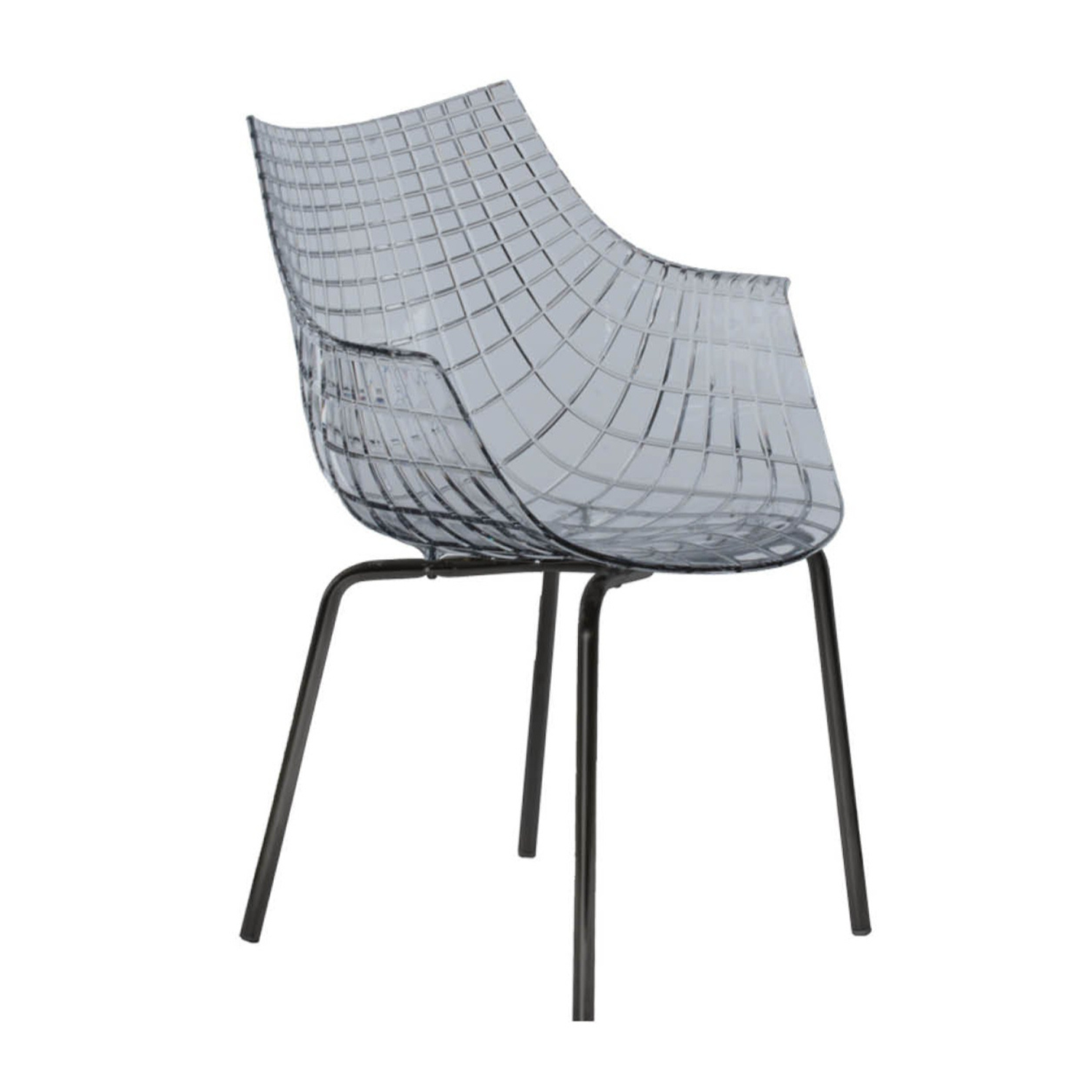Meridiana chair smoked with a black base