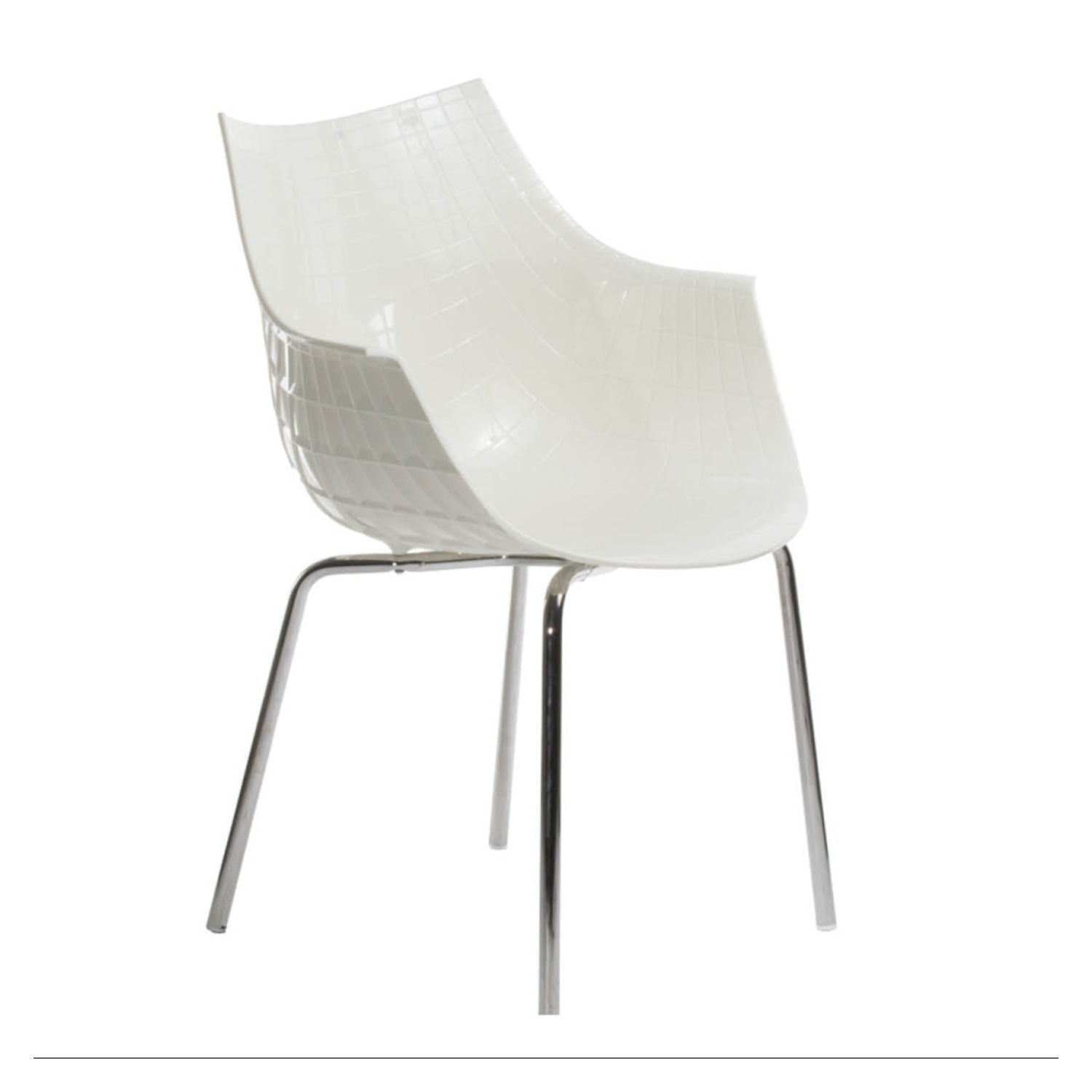 Stoel MERIDIANA wit met chroom basis