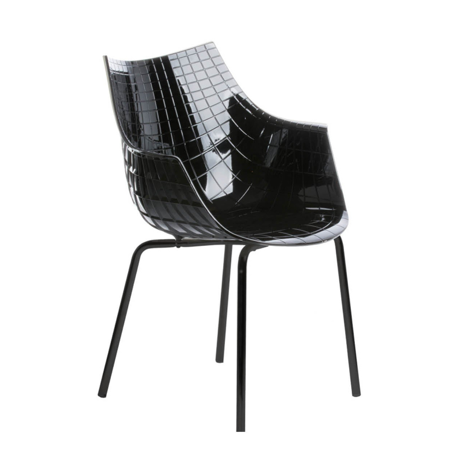 Stoel MERIDIANA zwart met zwarte basis