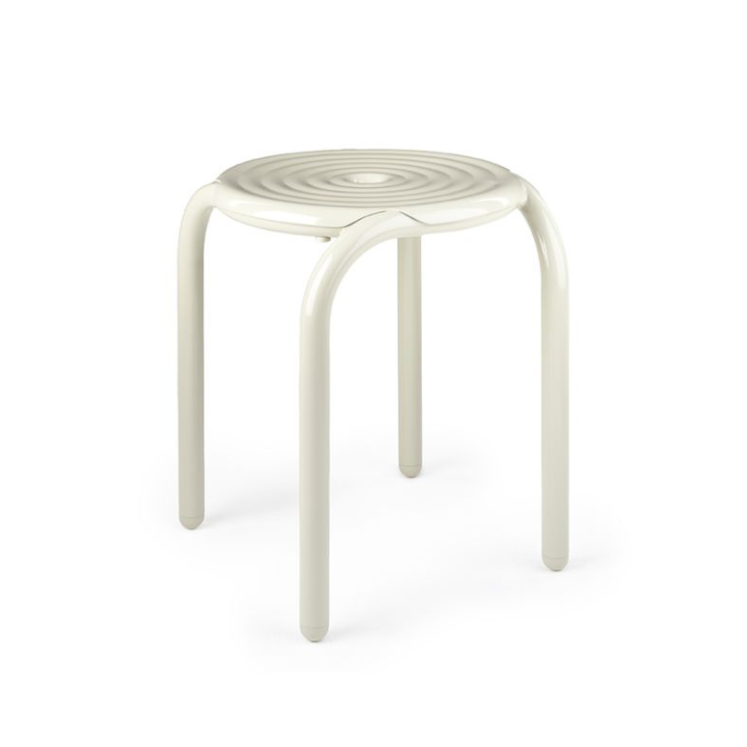 Buiten koffie tafel GROOVE gebroken wit