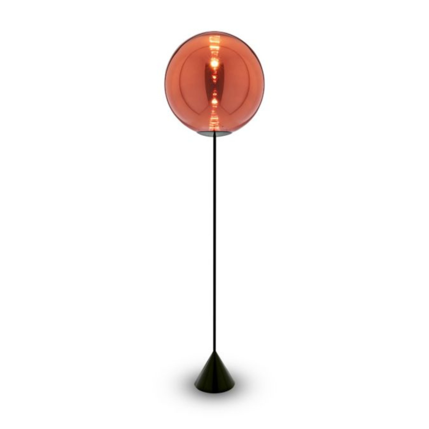 Vloerlamp GLOBE CONE koperkleurig