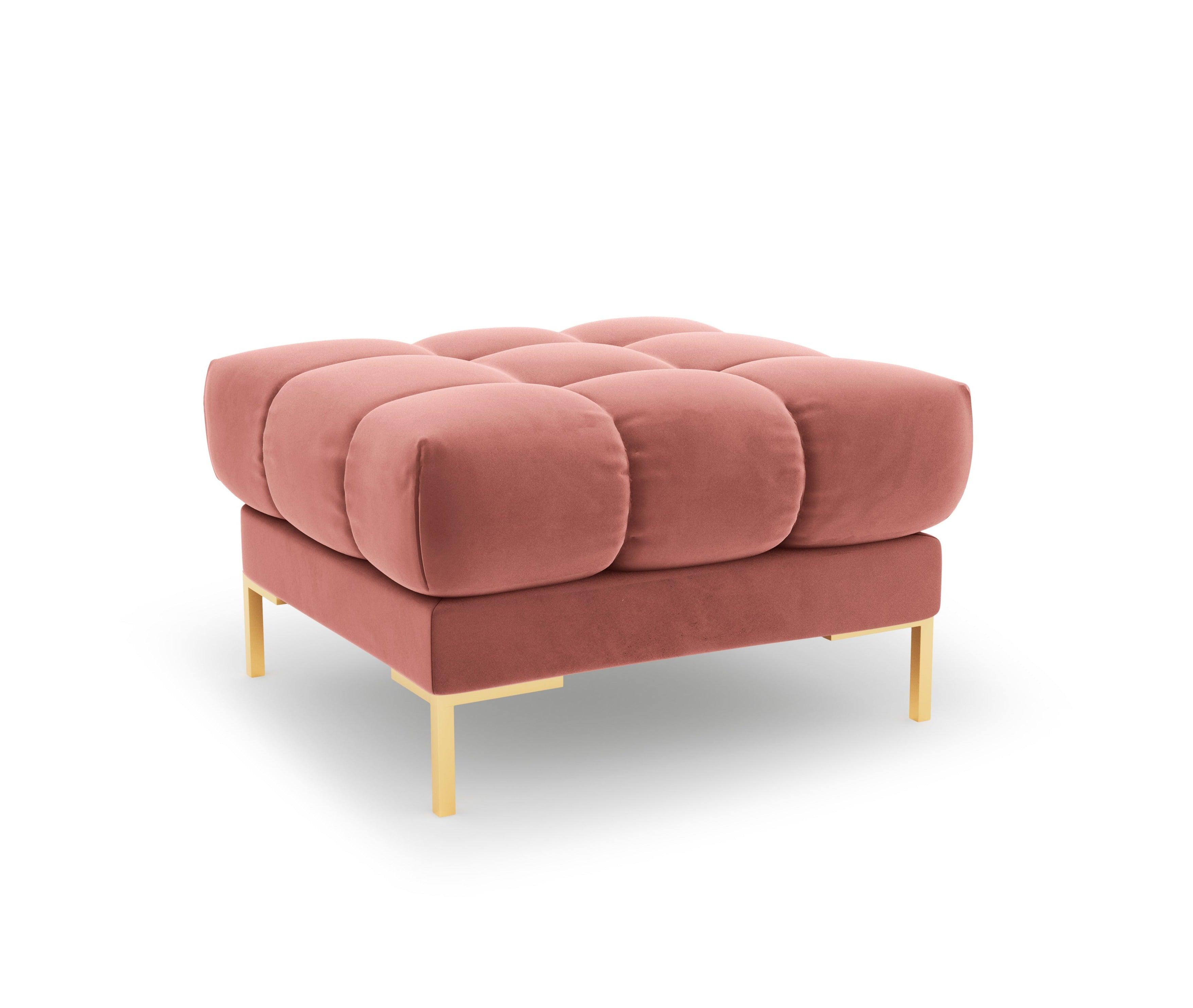 Puf aksamitny BALI różowy ze złotą podstawą Cosmopolitan Design Eye on Design