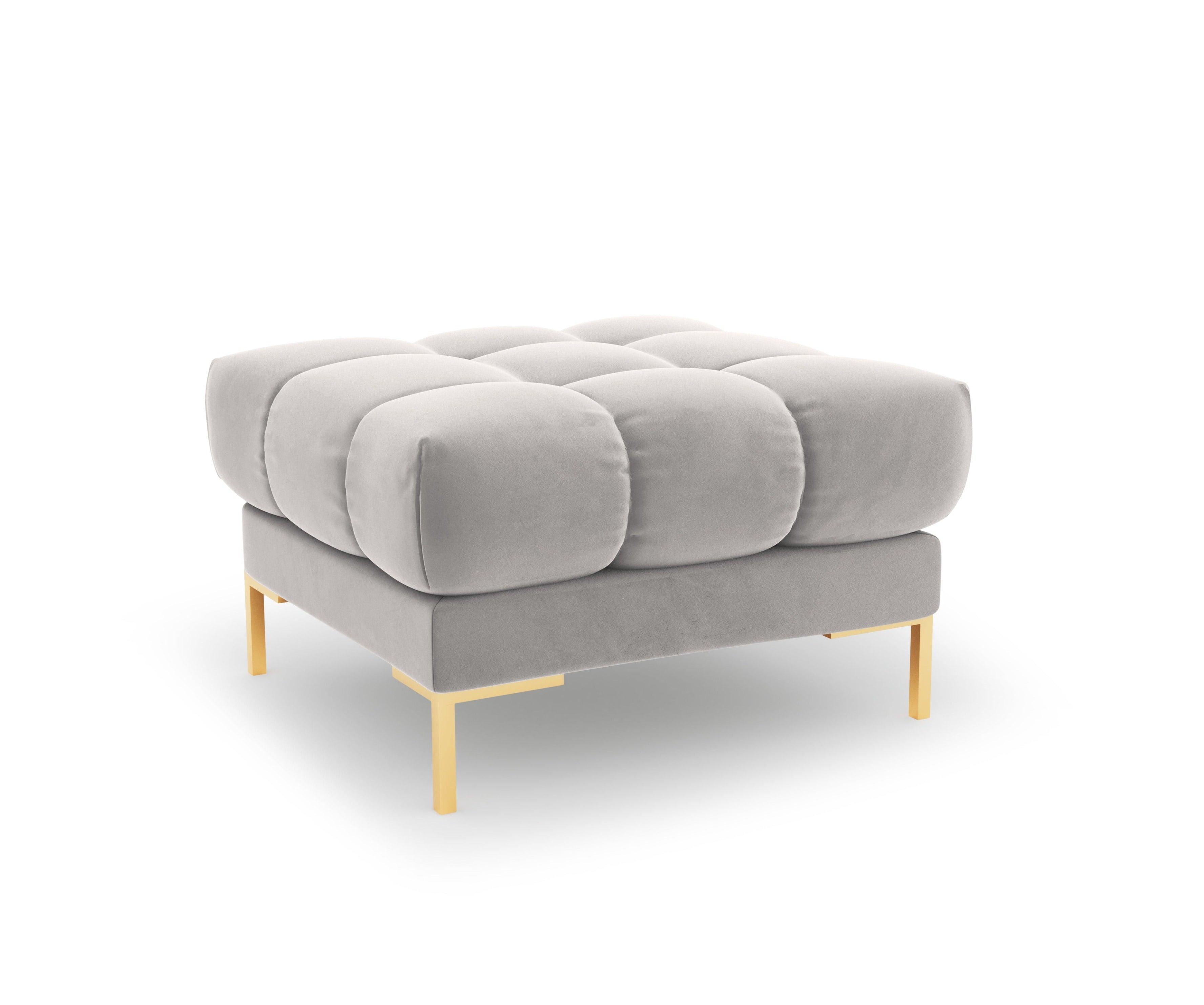 Puf aksamitny BALI srebrny ze złotą podstawą Cosmopolitan Design Eye on Design