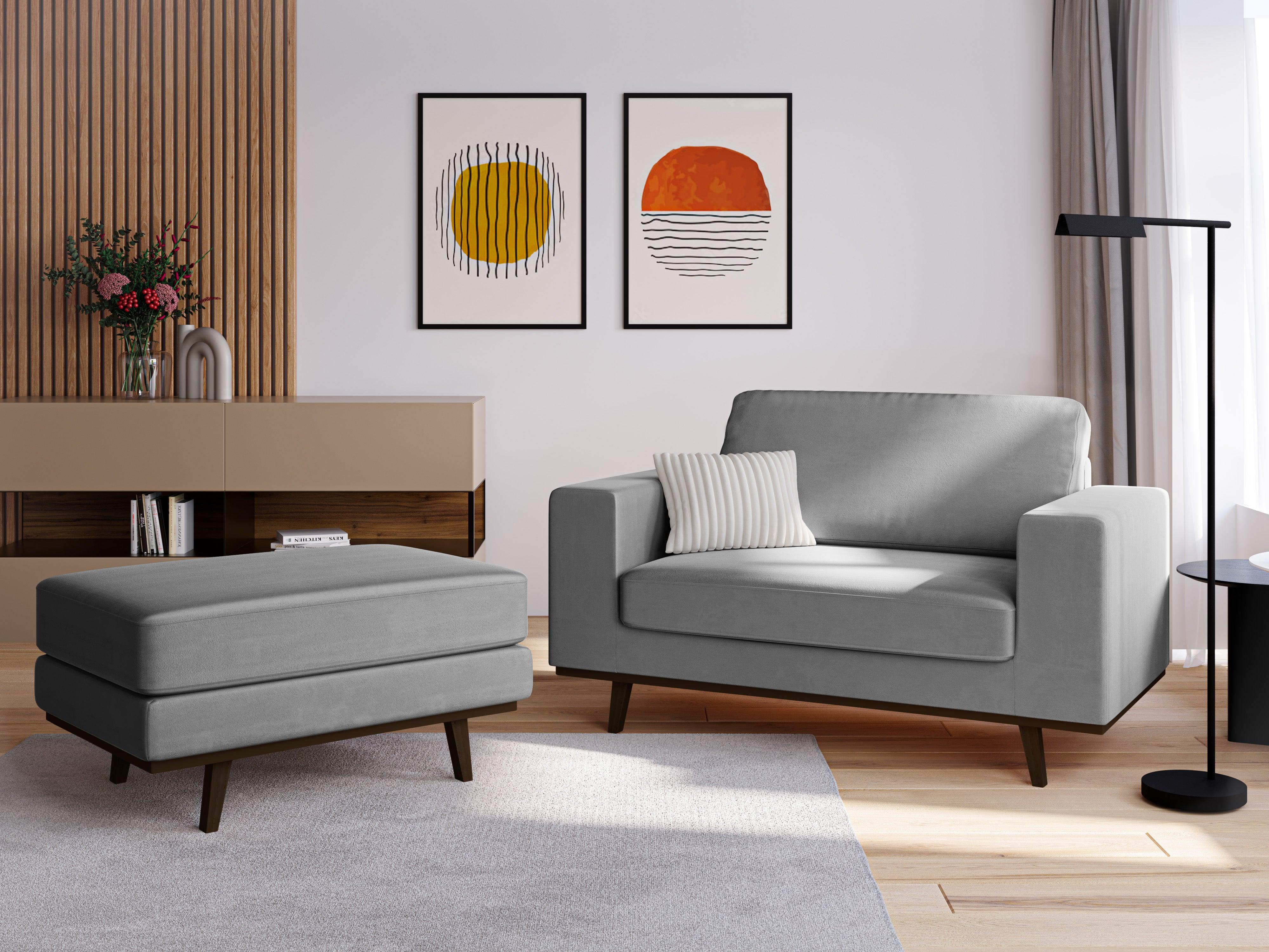 Puf aksamitny HEBE szary Mazzini Sofas Eye on Design