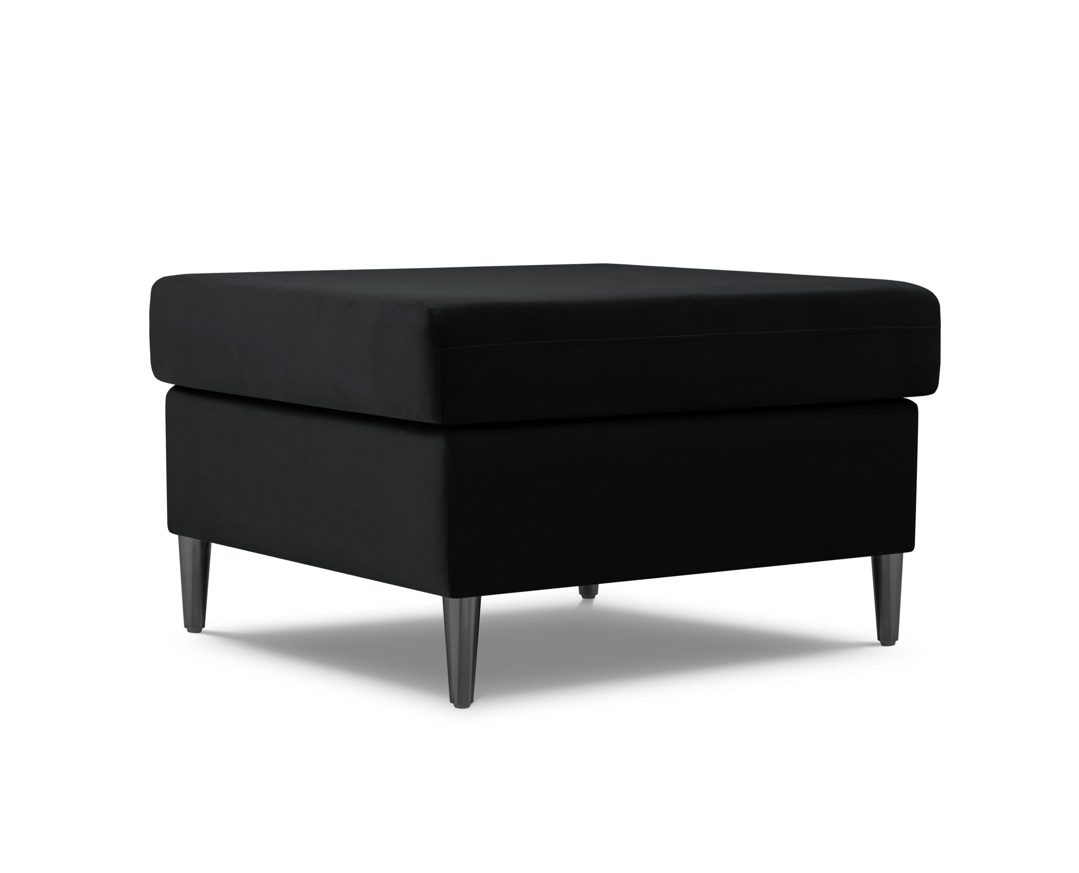 Puf aksamitny KYOTO czarny z czarną podstawą Cosmopolitan Design Eye on Design
