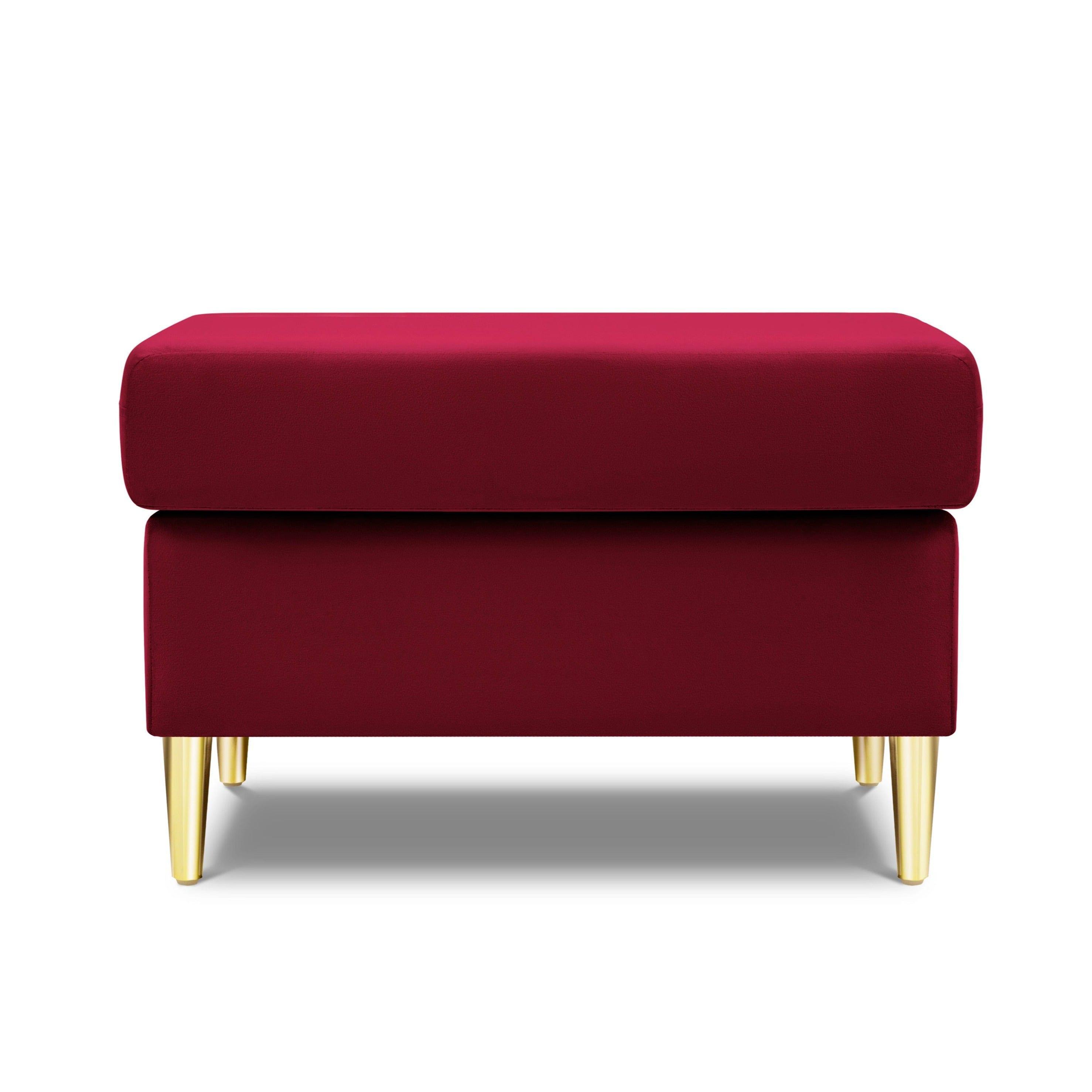 Puf aksamitny KYOTO czerwony ze złotą podstawą Cosmopolitan Design Eye on Design