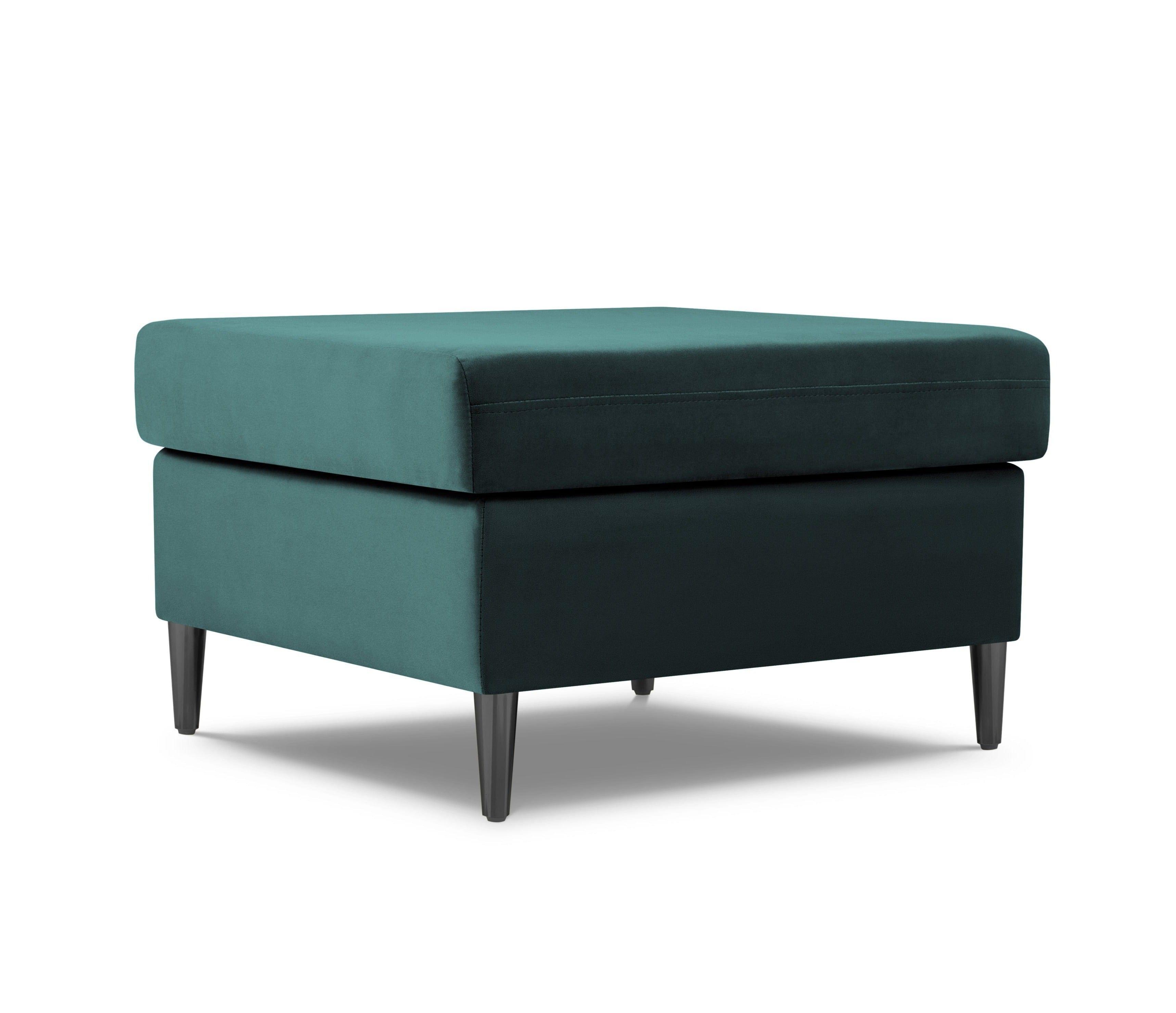 Puf aksamitny KYOTO petrol z czarną podstawą Cosmopolitan Design Eye on Design