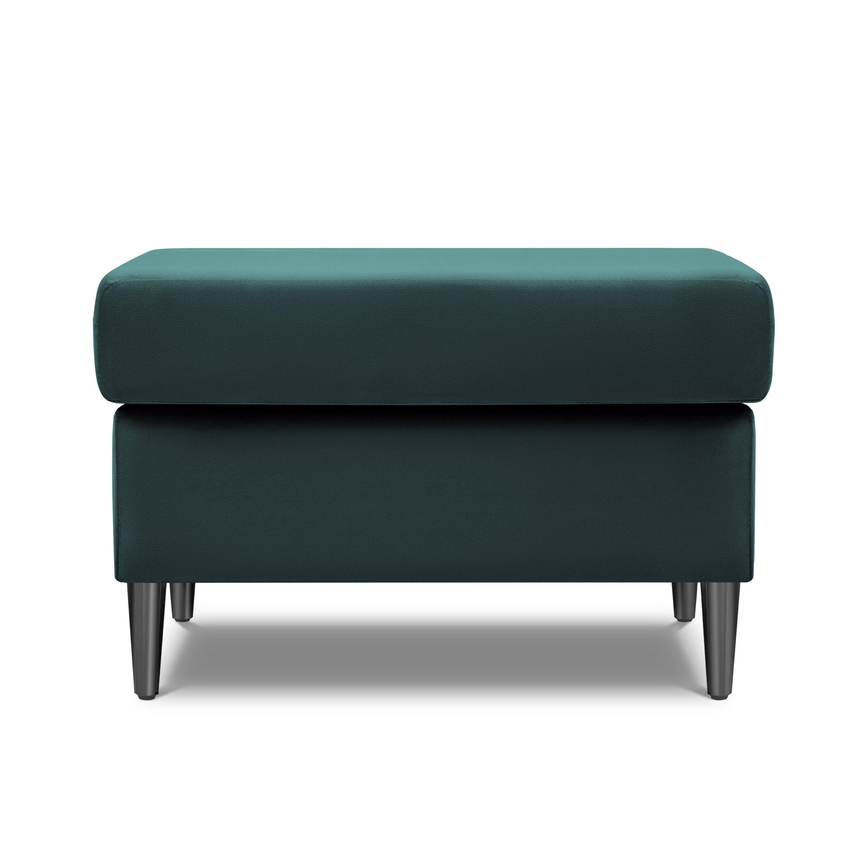 Puf aksamitny KYOTO petrol z czarną podstawą Cosmopolitan Design Eye on Design