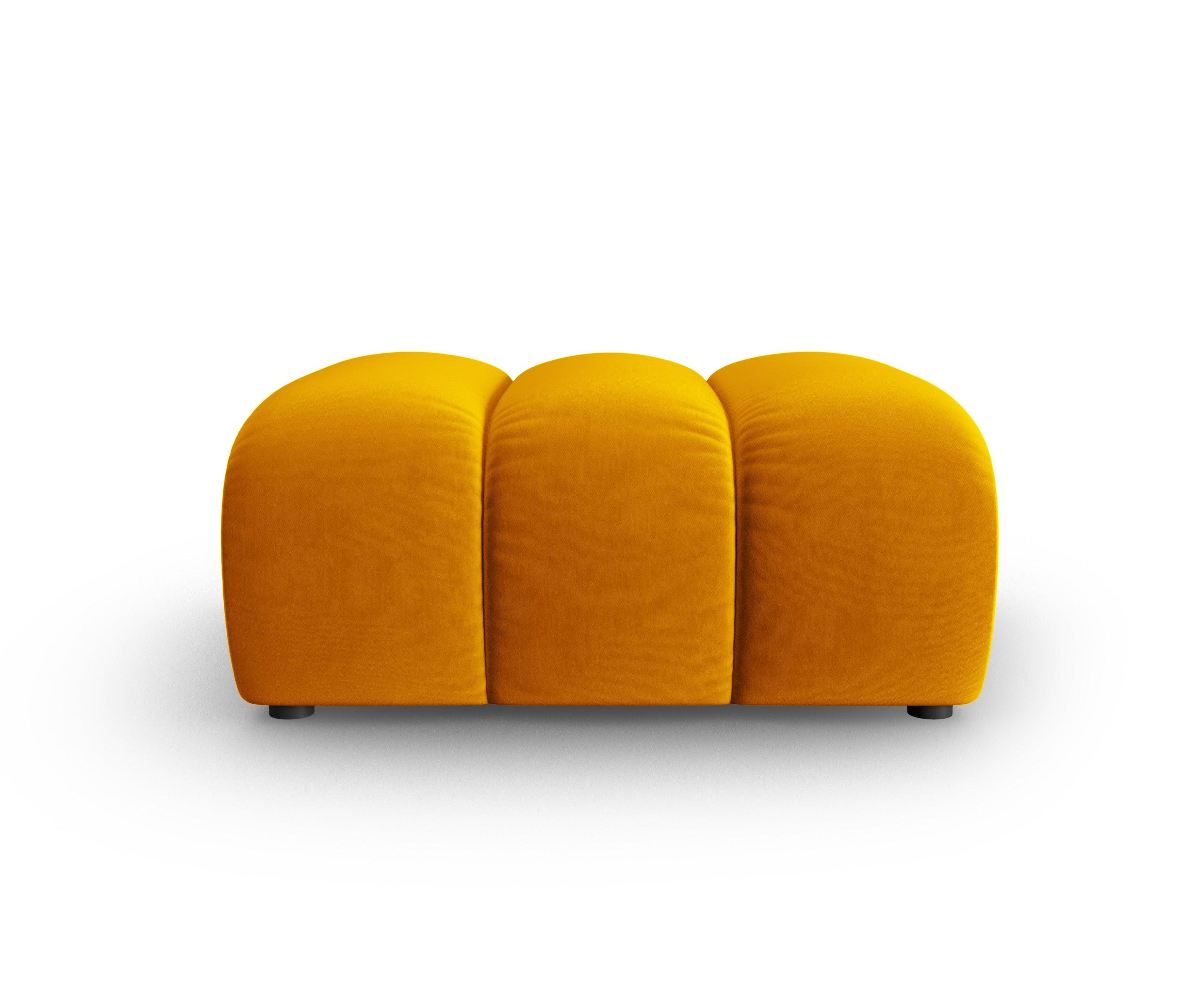 Puf aksamitny SKYLER musztardowy Interieurs 86 Eye on Design