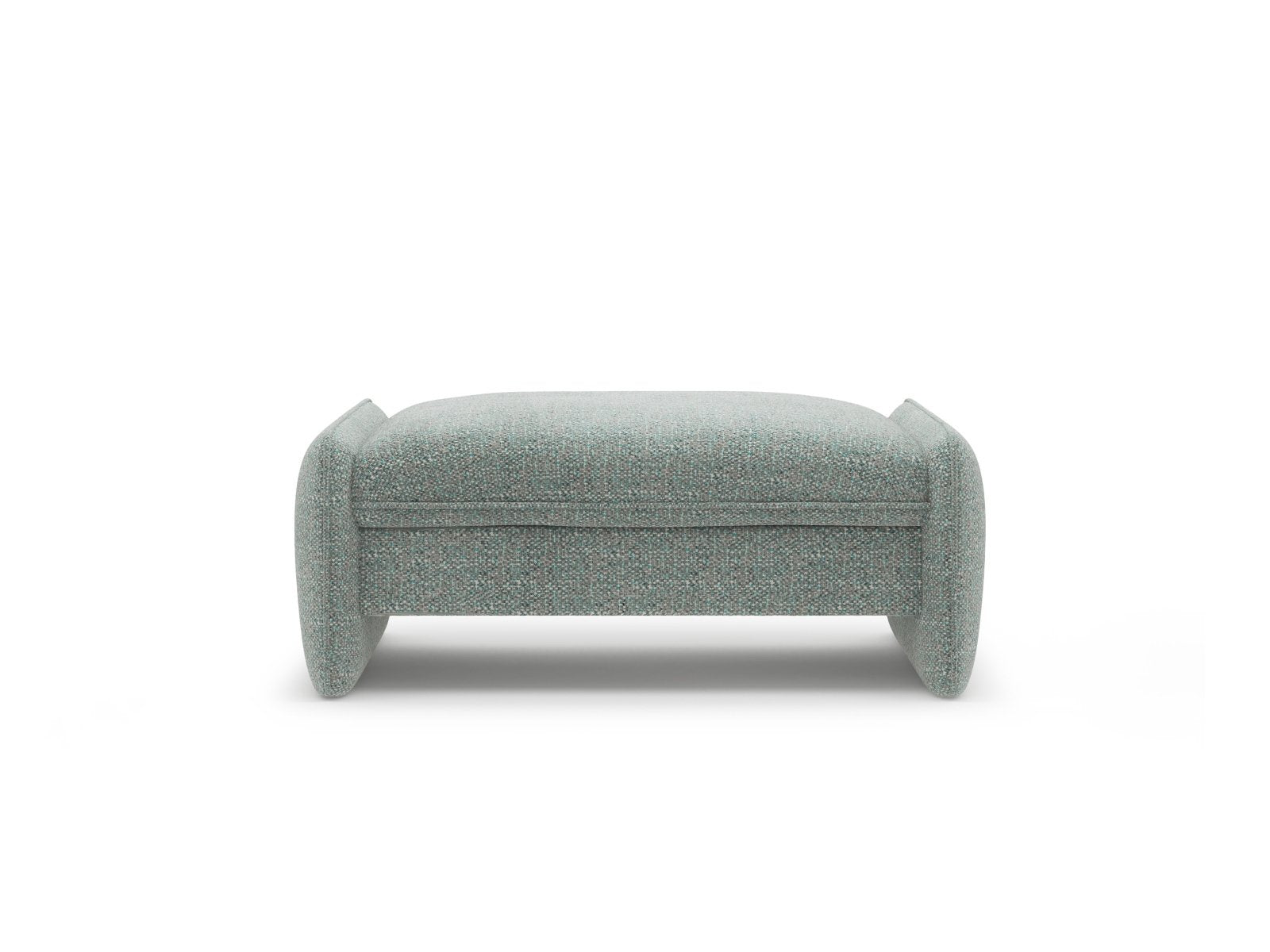 Rechteckiger Hocker GEORGIA hellblau Chenille