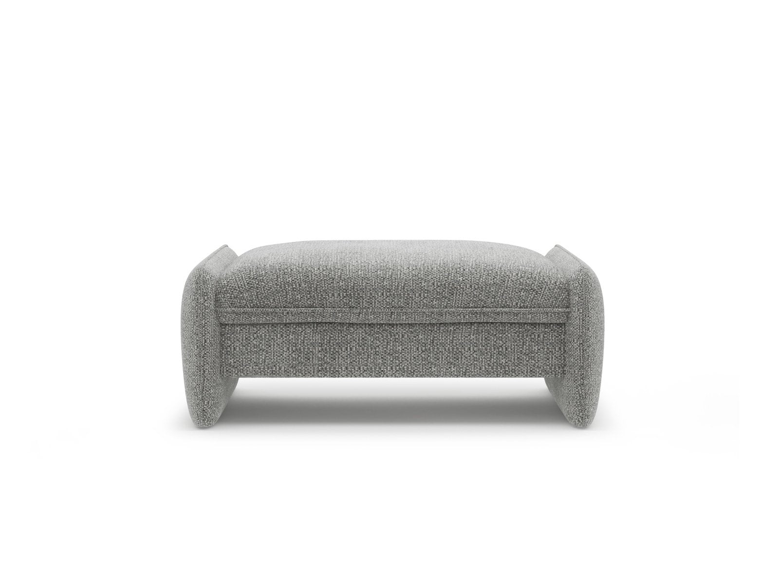 Rechteckiger Hocker GEORGIA graues Chenille
