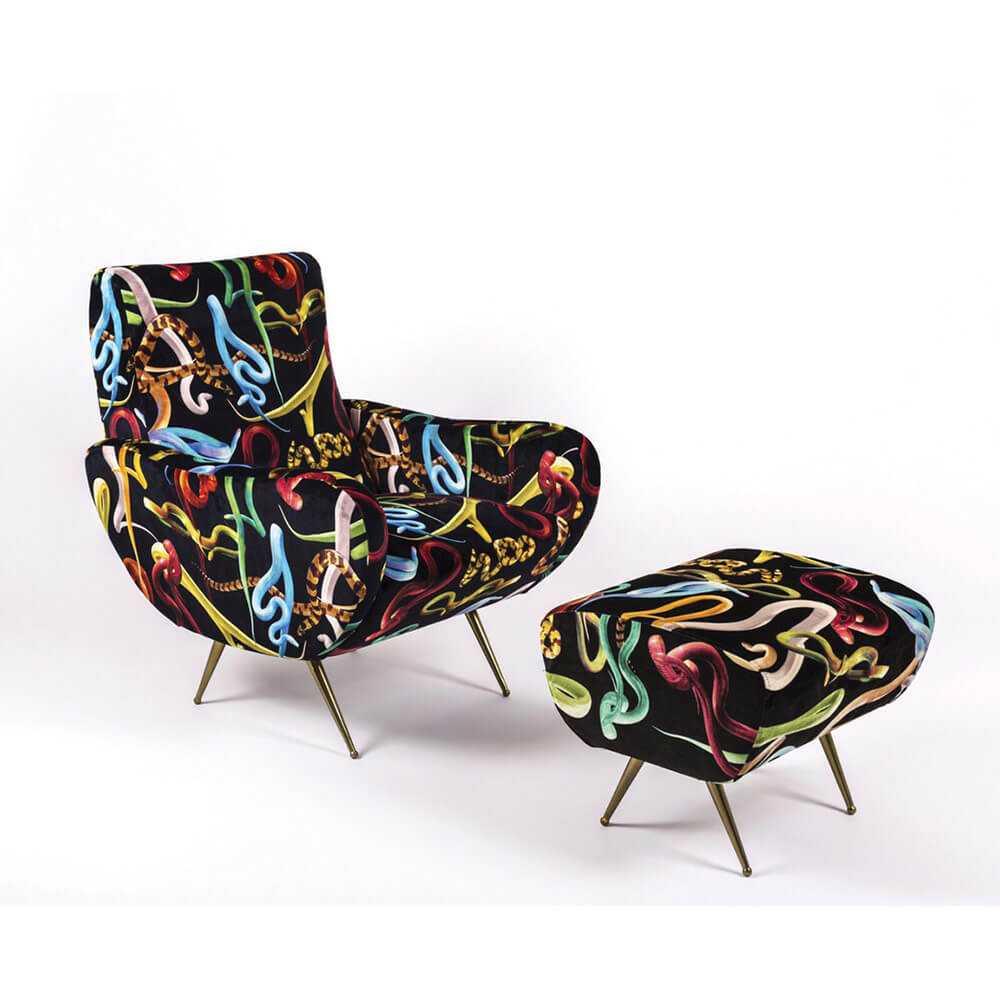 Puf SNAKES czarny Seletti Eye on Design