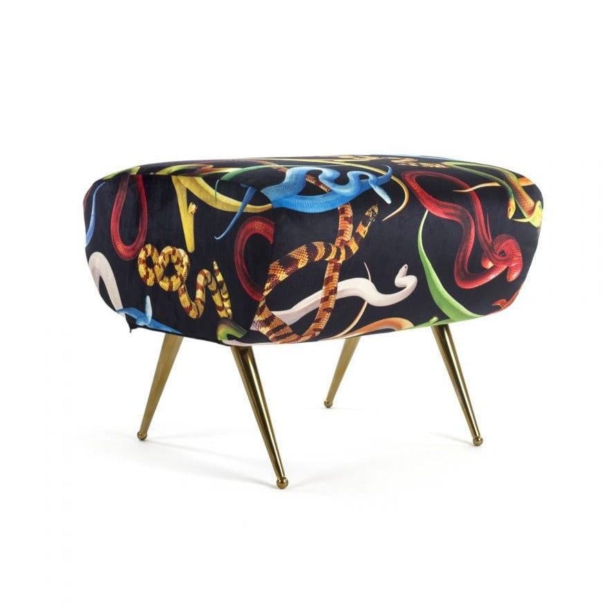 Puf SNAKES czarny Seletti Eye on Design