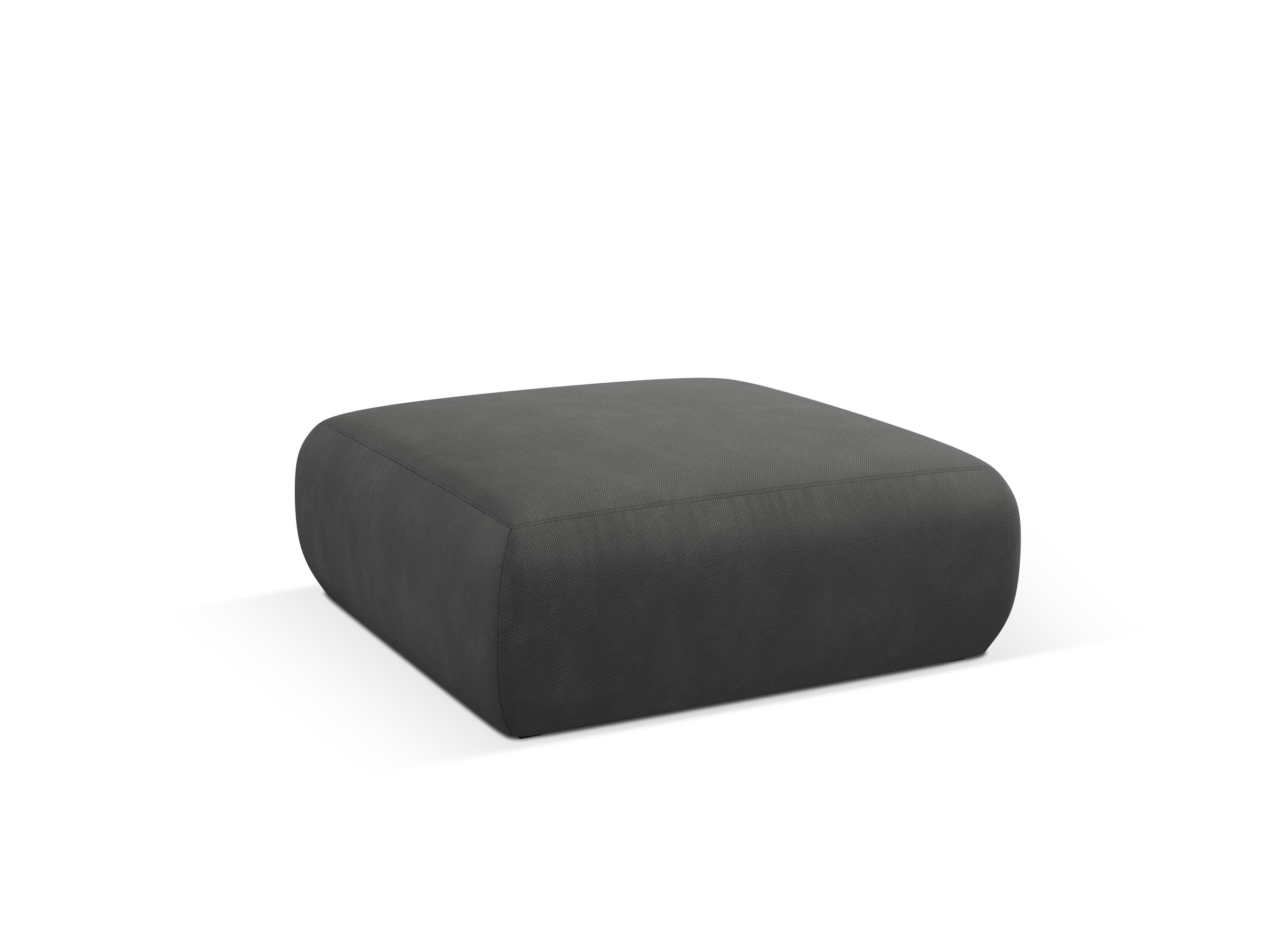 Puf w tkaninie chenillowej XL LOLA ciemnoszary – Windsor & Co