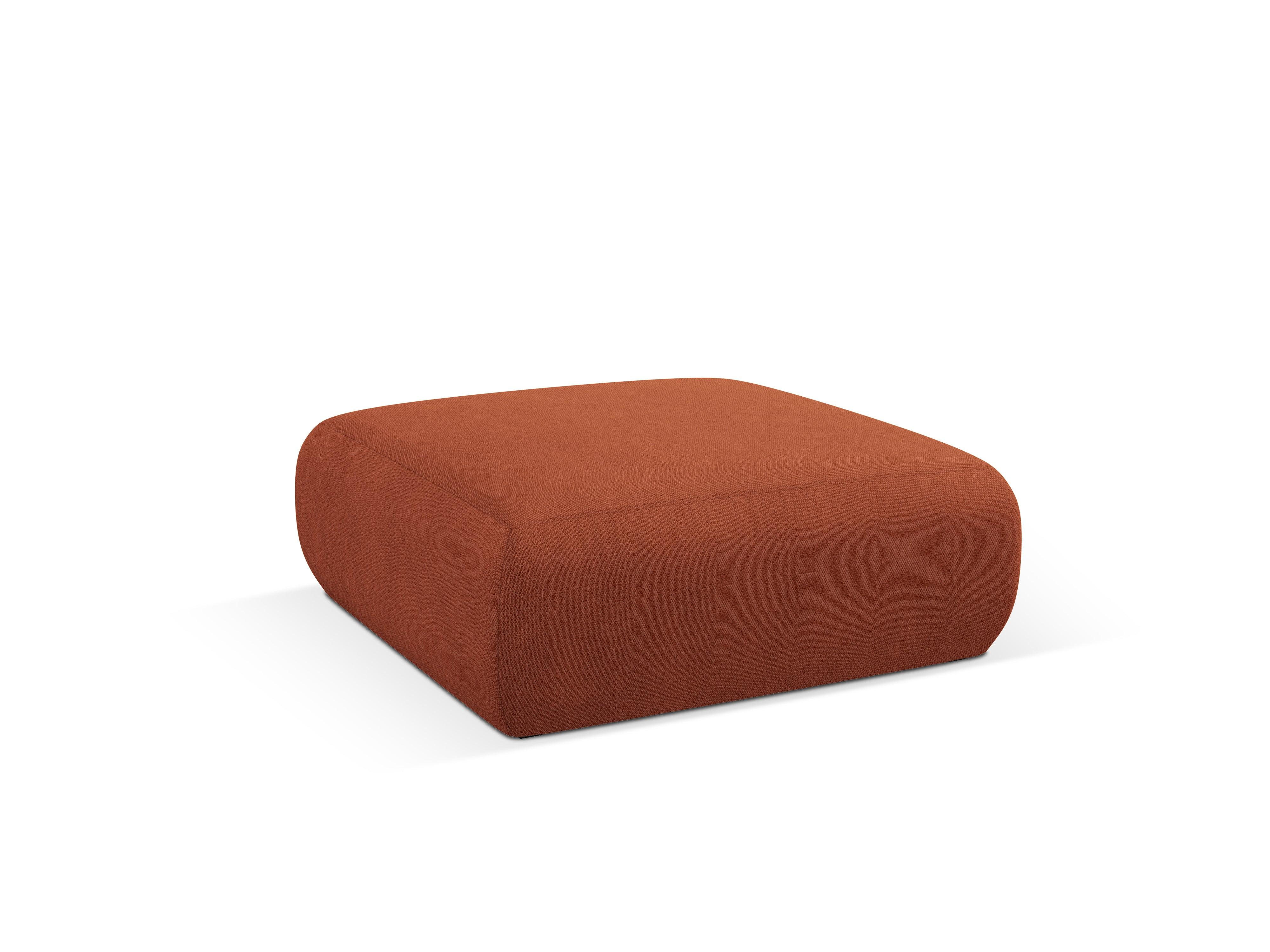 Puf w tkaninie chenillowej XL LOLA pomarańczowy – Windsor & Co