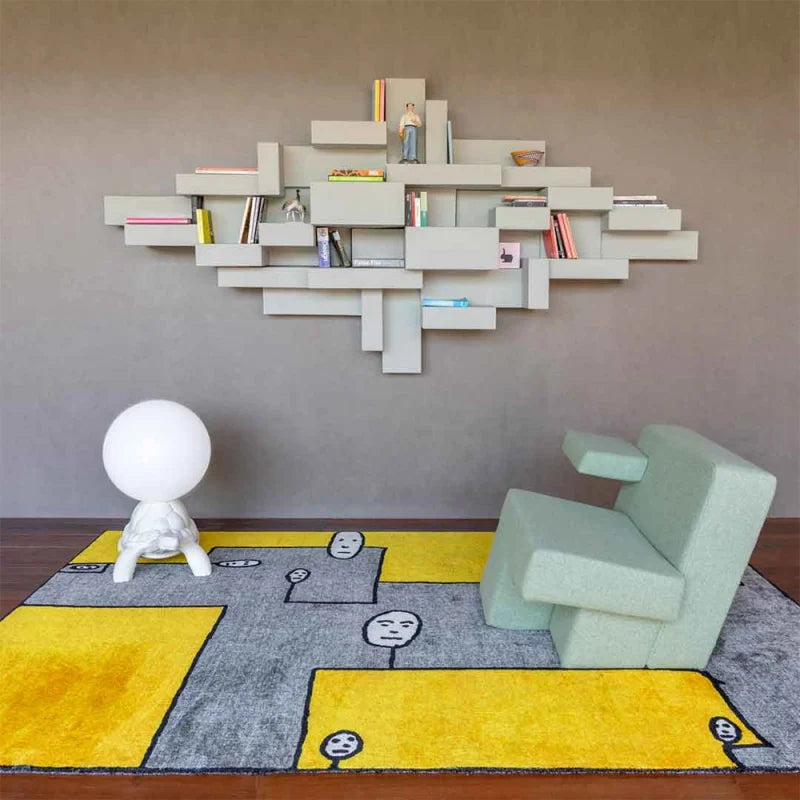 Reversible cushion PEOPLE beige-black