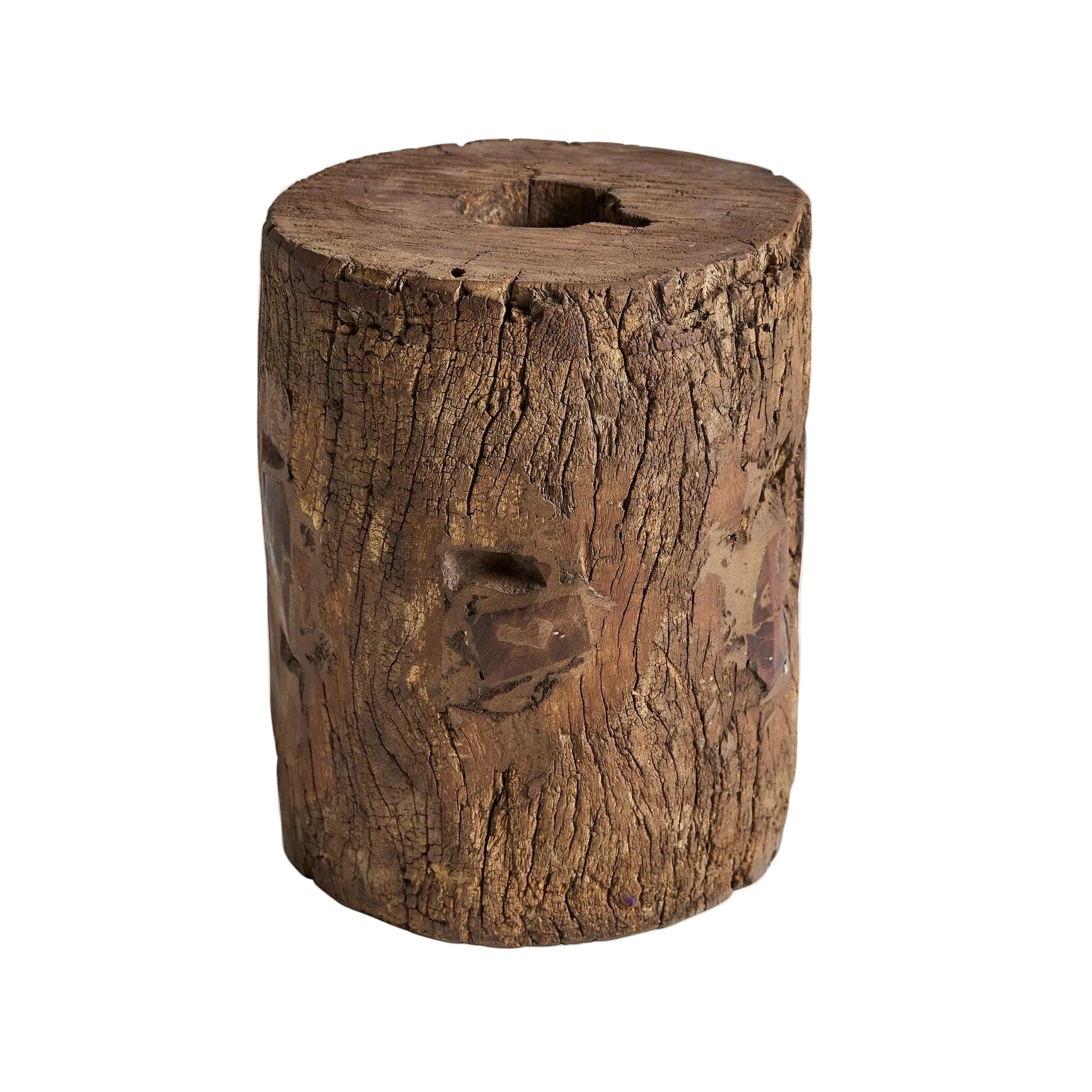 KRAJ Side Table, Distressed Mango Wood