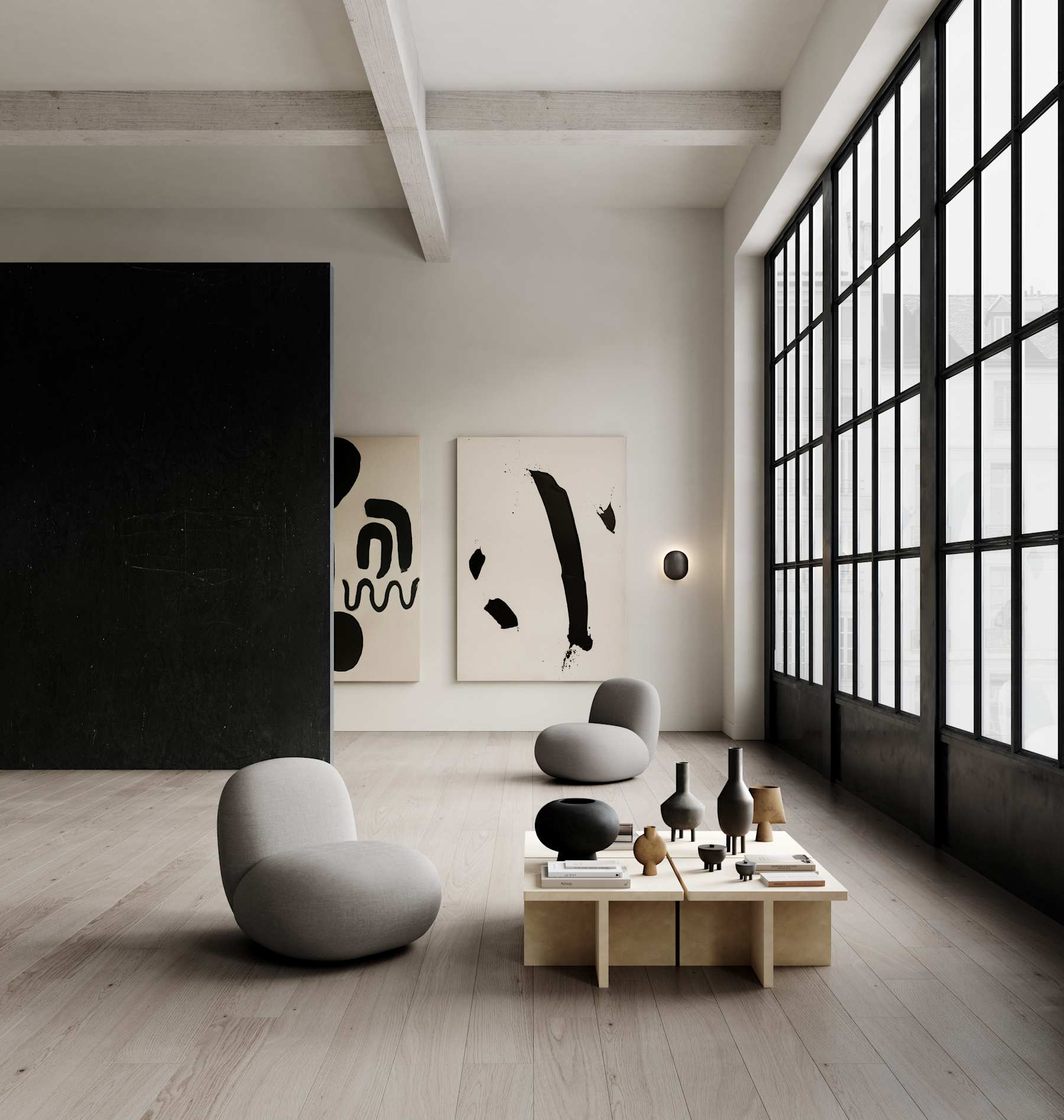 TOE FLAT Sessel ohne Armlehnen, grau