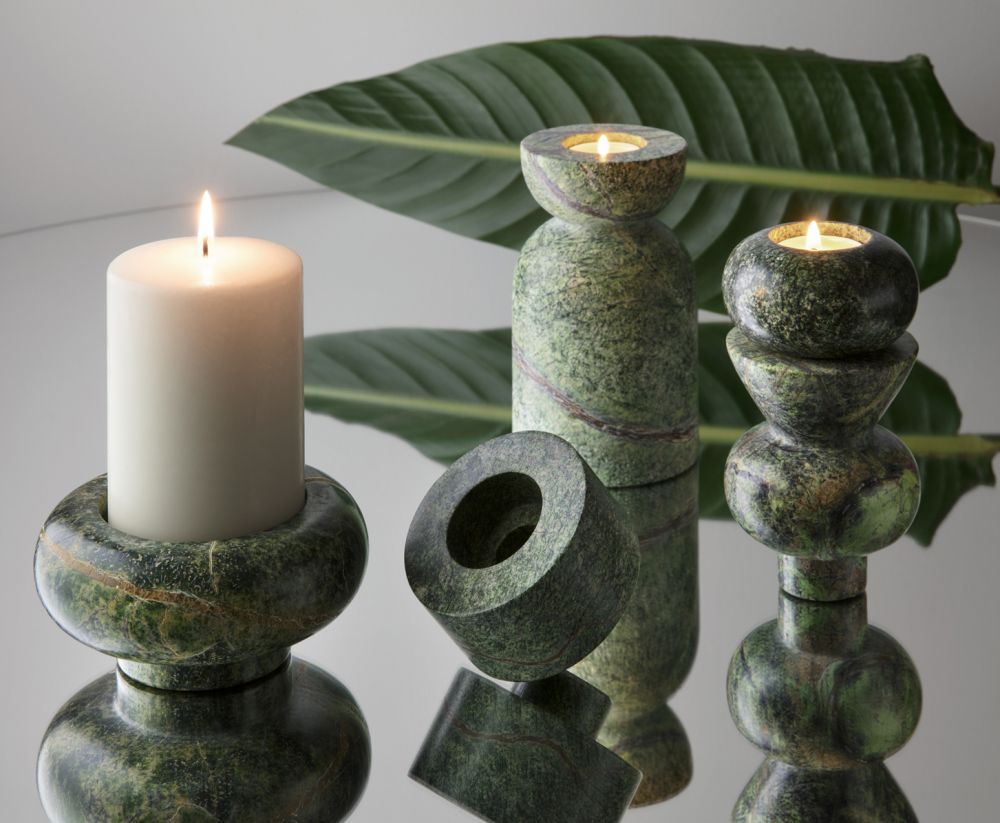 Świecznik STONE zielony marmur – Tom Dixon