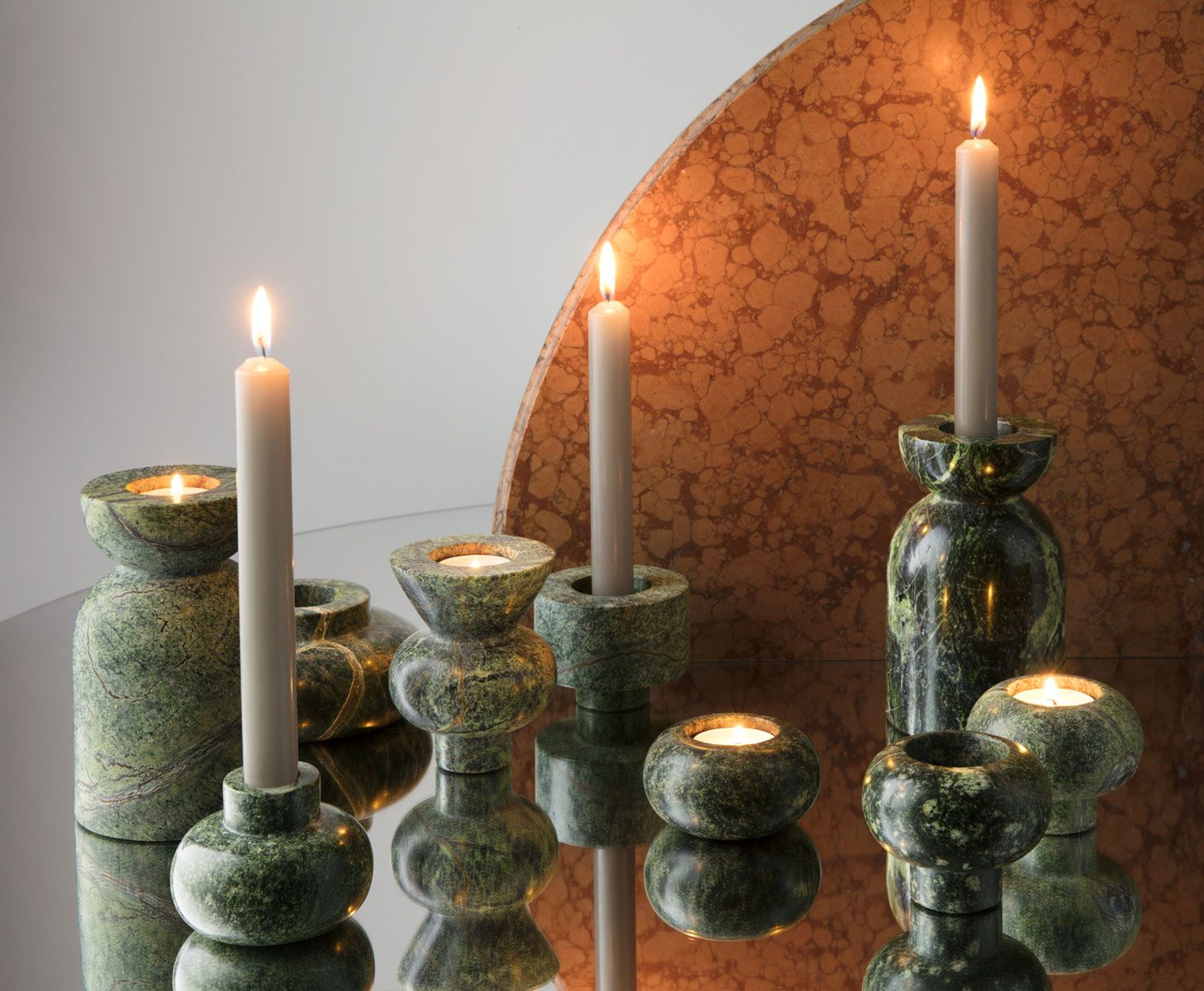 Świecznik STONE zielony marmur, marka Tom Dixon