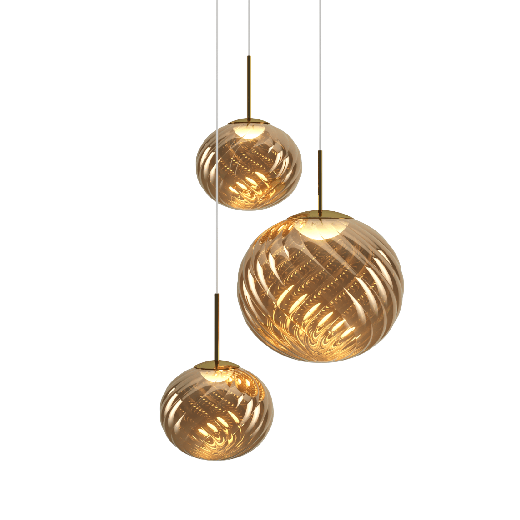 WHIRL TRIO ROUND pendant lamp gold