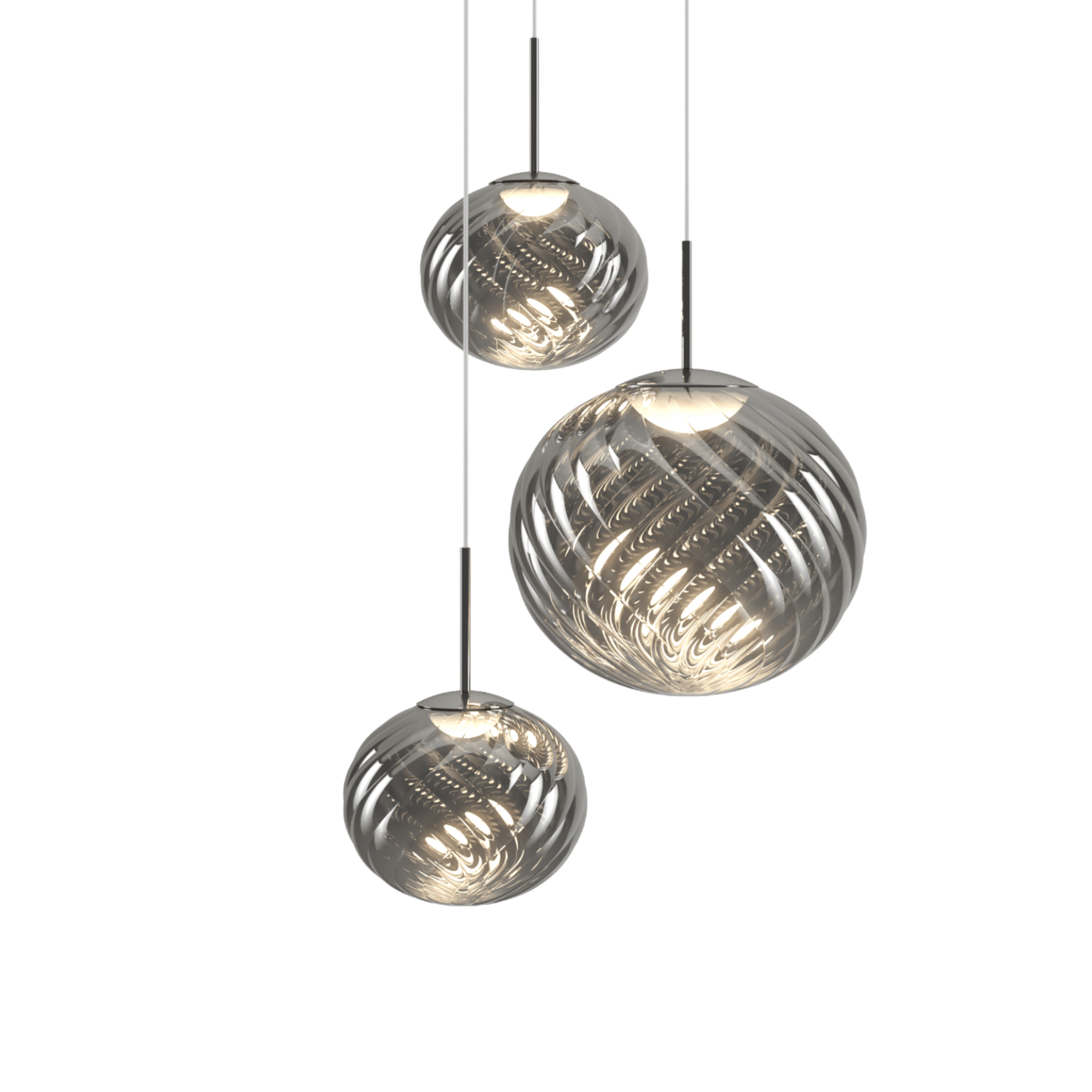 WHIRL TRIO ROUND silver pendant lamp