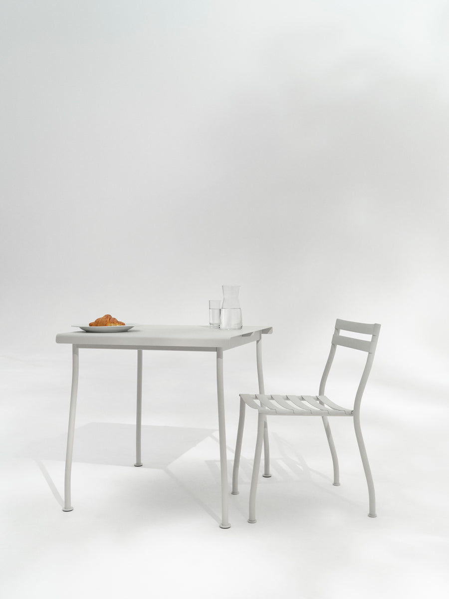 Galvanized steel square table