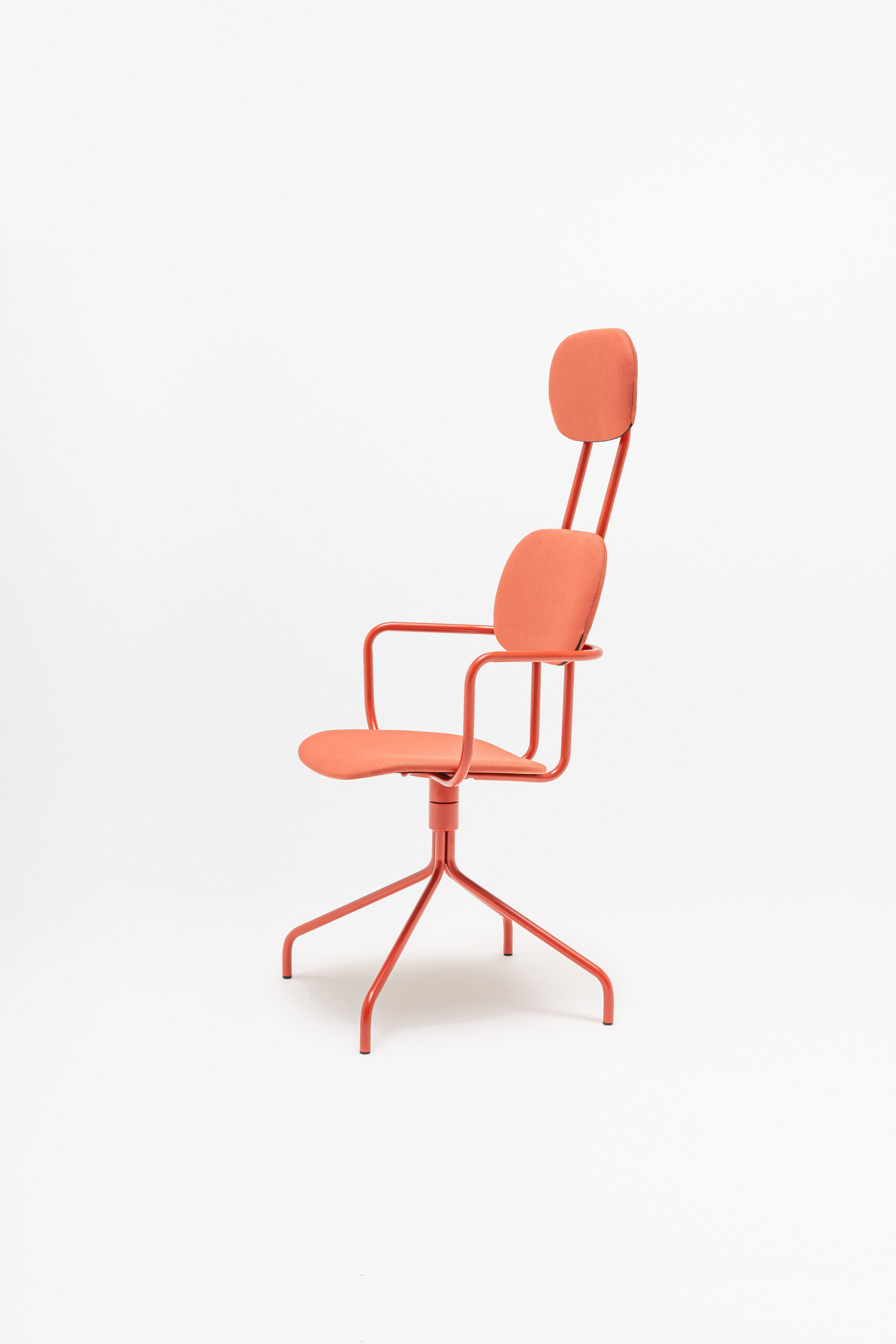 Draaistoel met hoofsteun NEW SCHOOL gestoffeerd