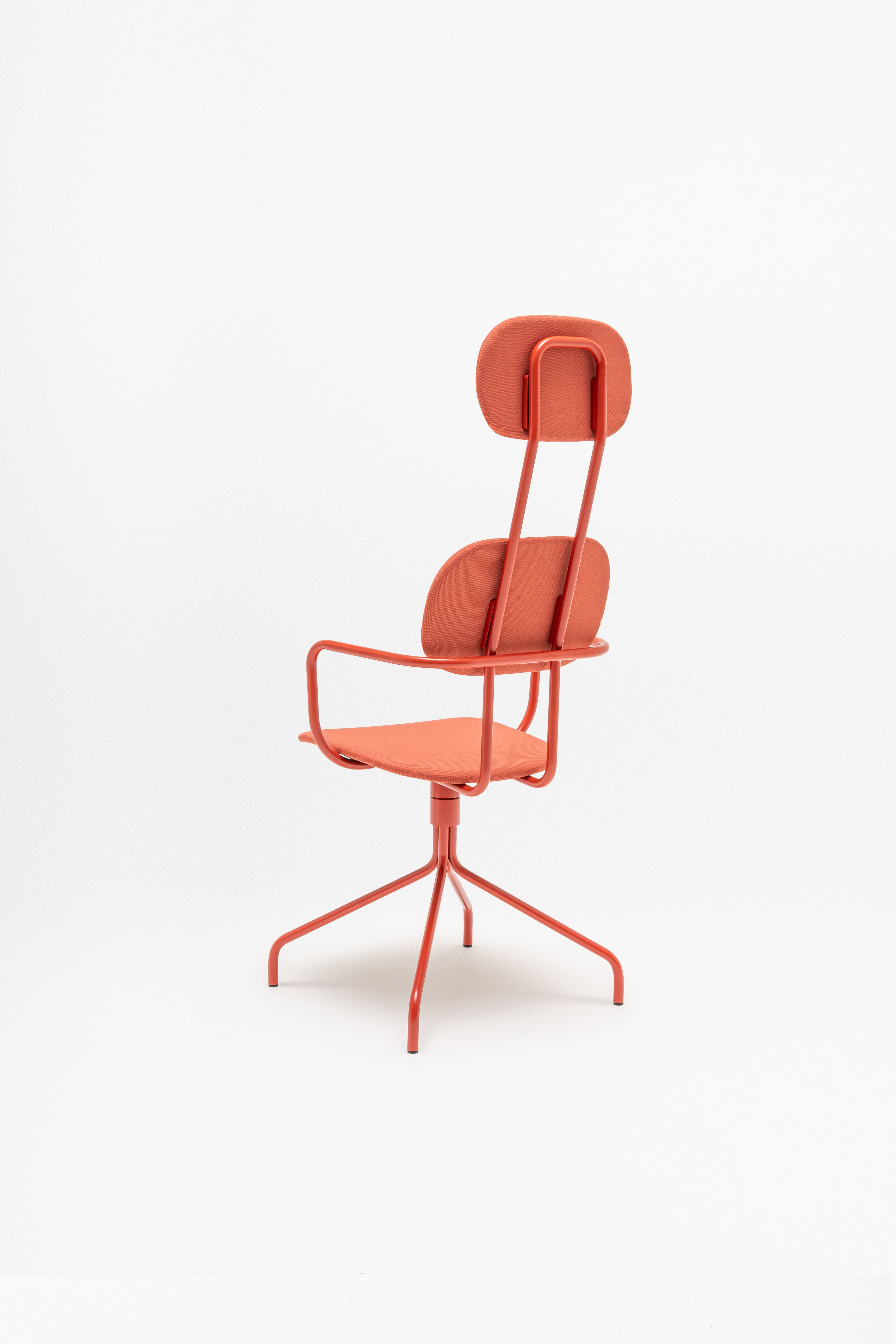 Draaistoel met hoofsteun NEW SCHOOL gestoffeerd