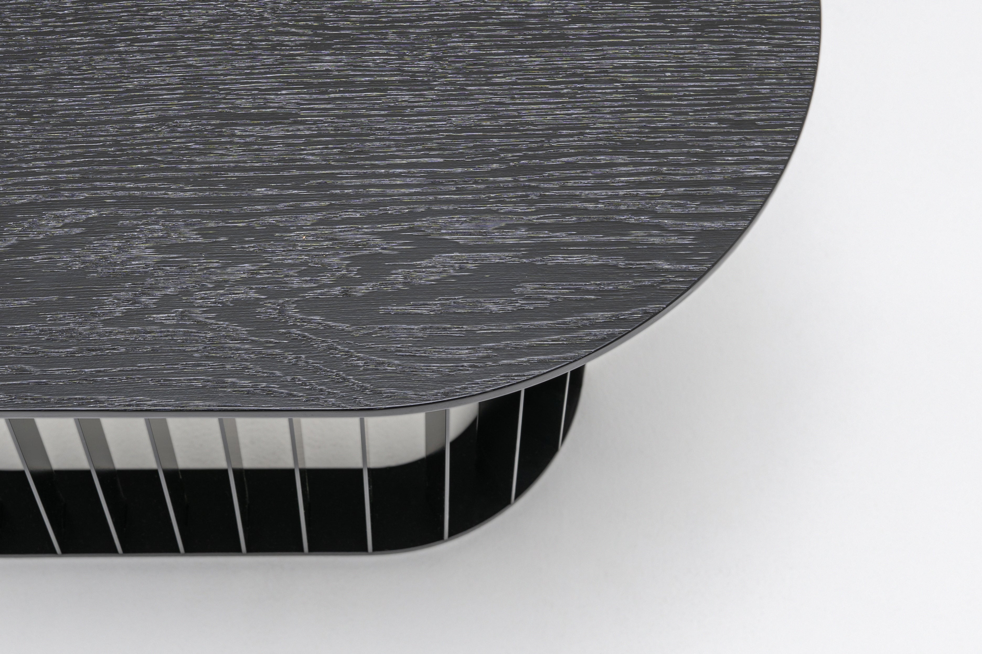 ROLL houten salontafel met metalen basis