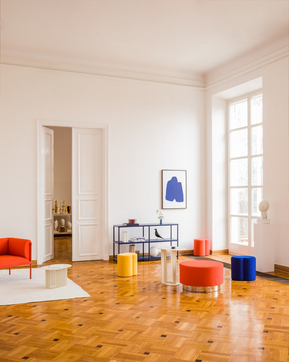 ROLL houten salontafel met metalen basis