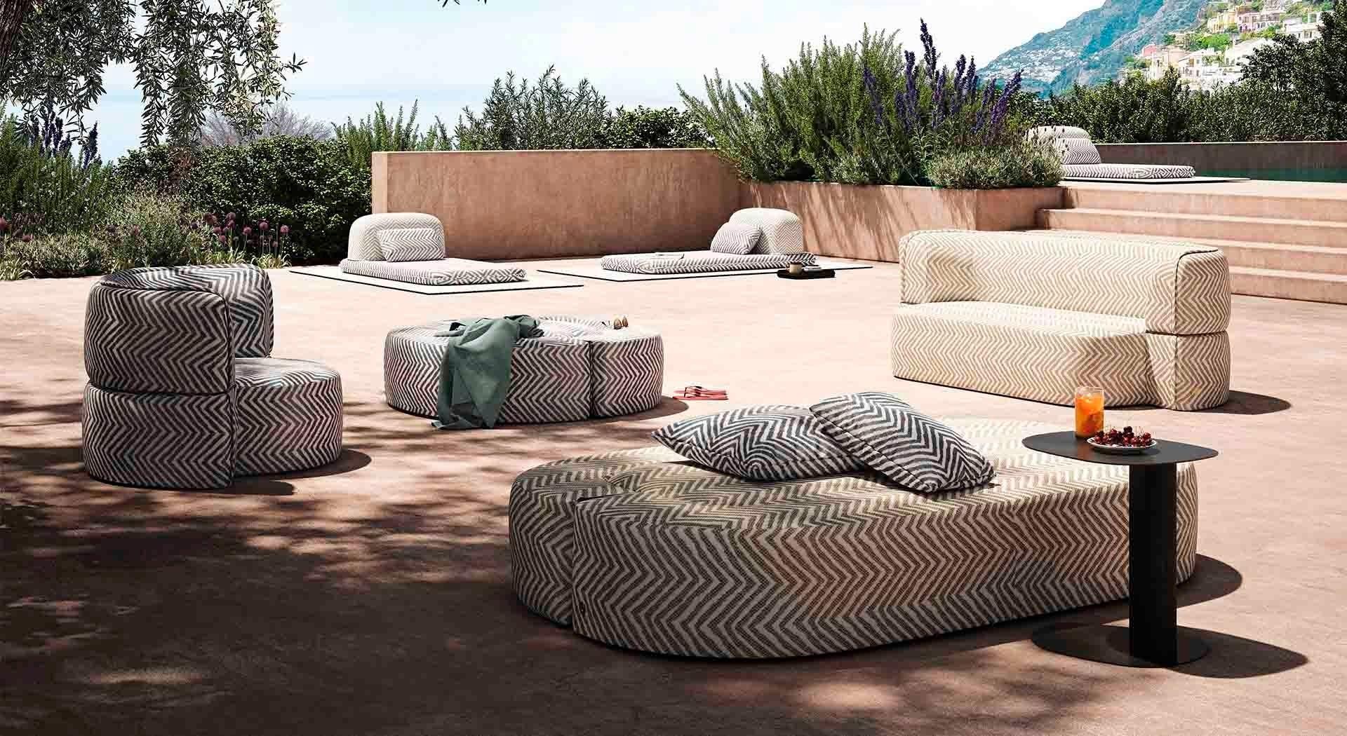 Siedzisko zewnętrzne CAILLOU turkusowo-pomarańczowy Liu Jo Living Eye on Design