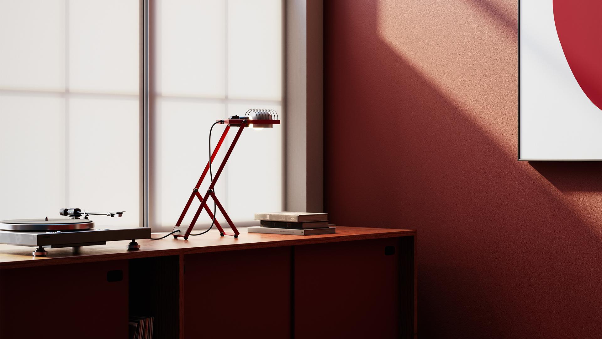 Verstelbare bureau lamp SINTESI rood