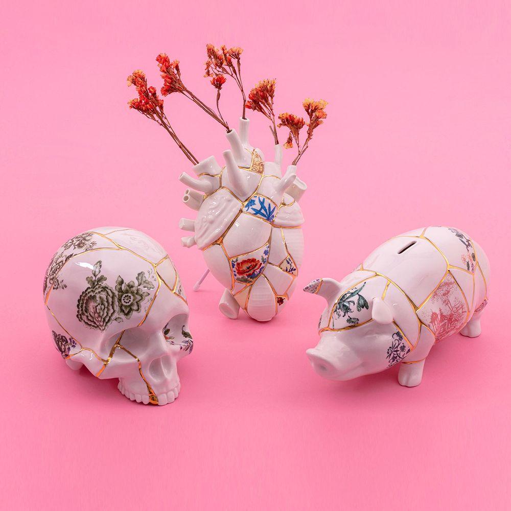 Skarbonka KINTSUGI PIGGY porcelanowy Seletti Eye on Design