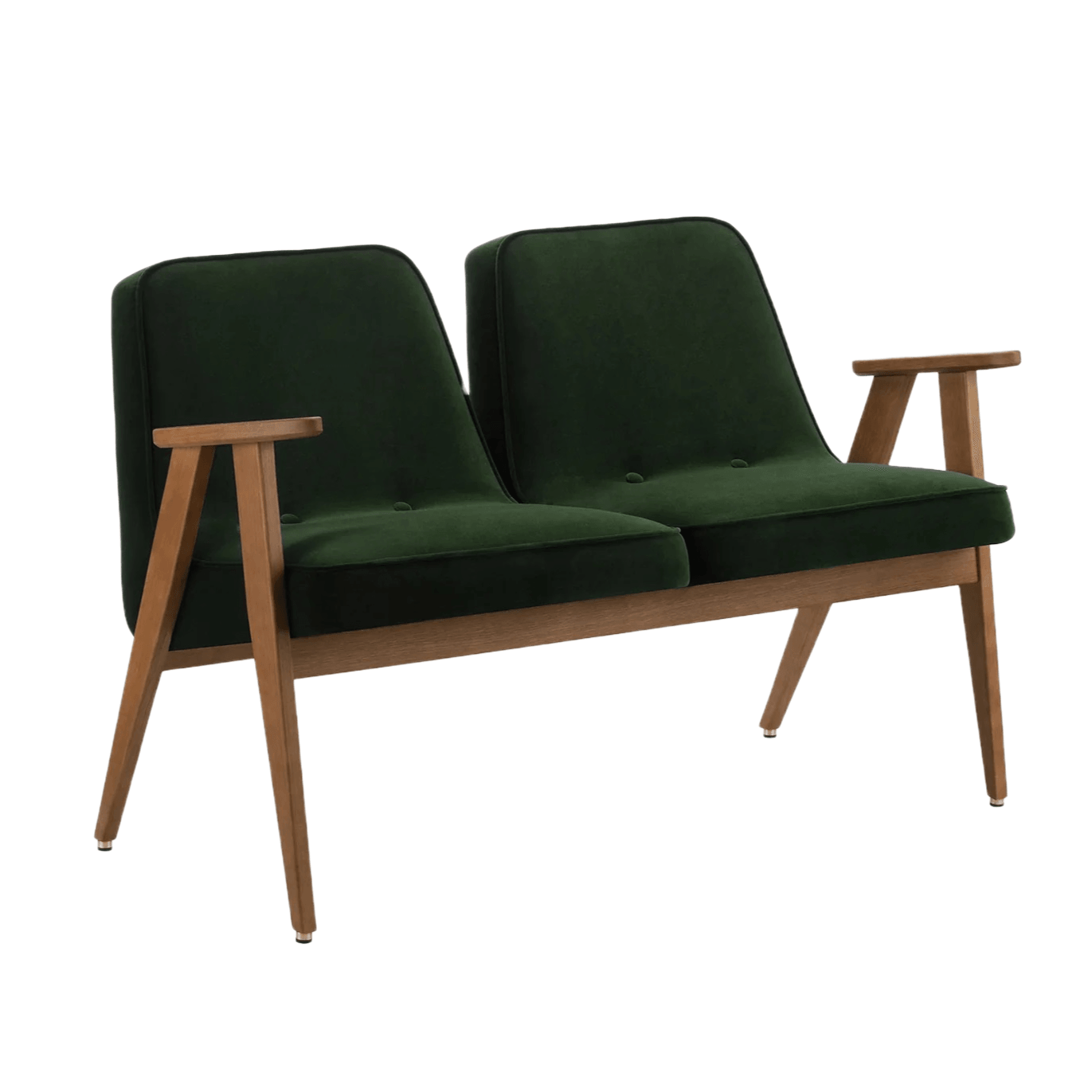 Sofa 2-osobowa 366 zielony w tkaninie Velvet Bottle Green 366 concept Dąb-03 Eye on Design