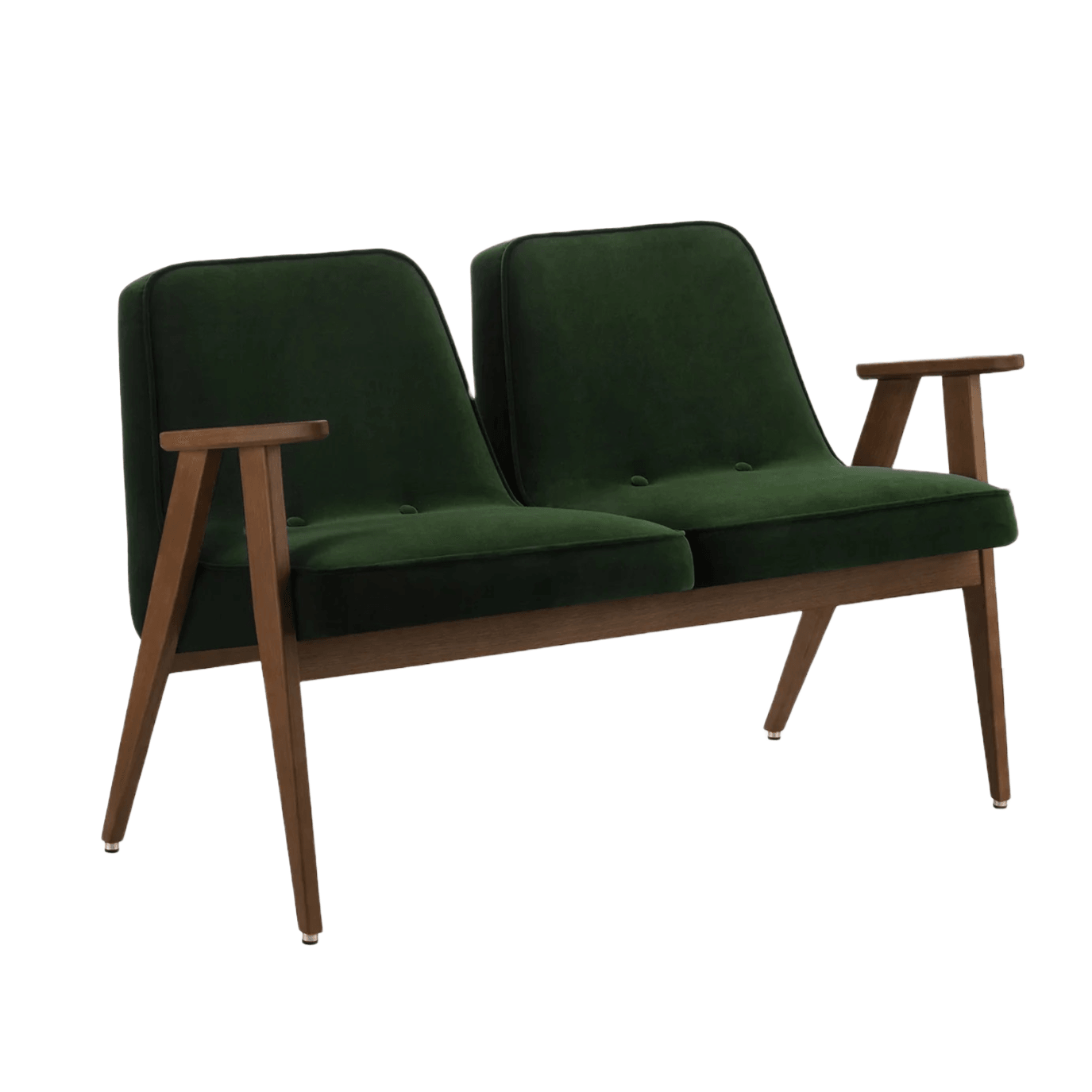 Sofa 2-osobowa 366 zielony w tkaninie Velvet Bottle Green 366 concept Dąb-05 Eye on Design