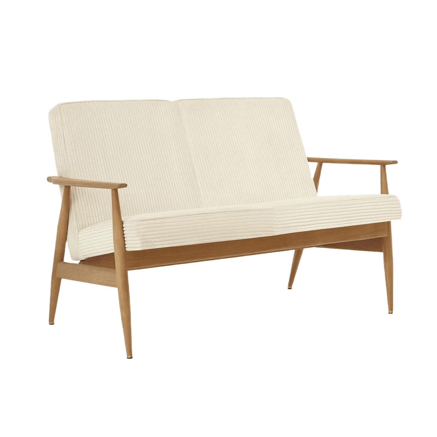 Sofa 2-osobowa dzielona FOX beżowy w tkaninie Cord Creme 366 concept Eye on Design