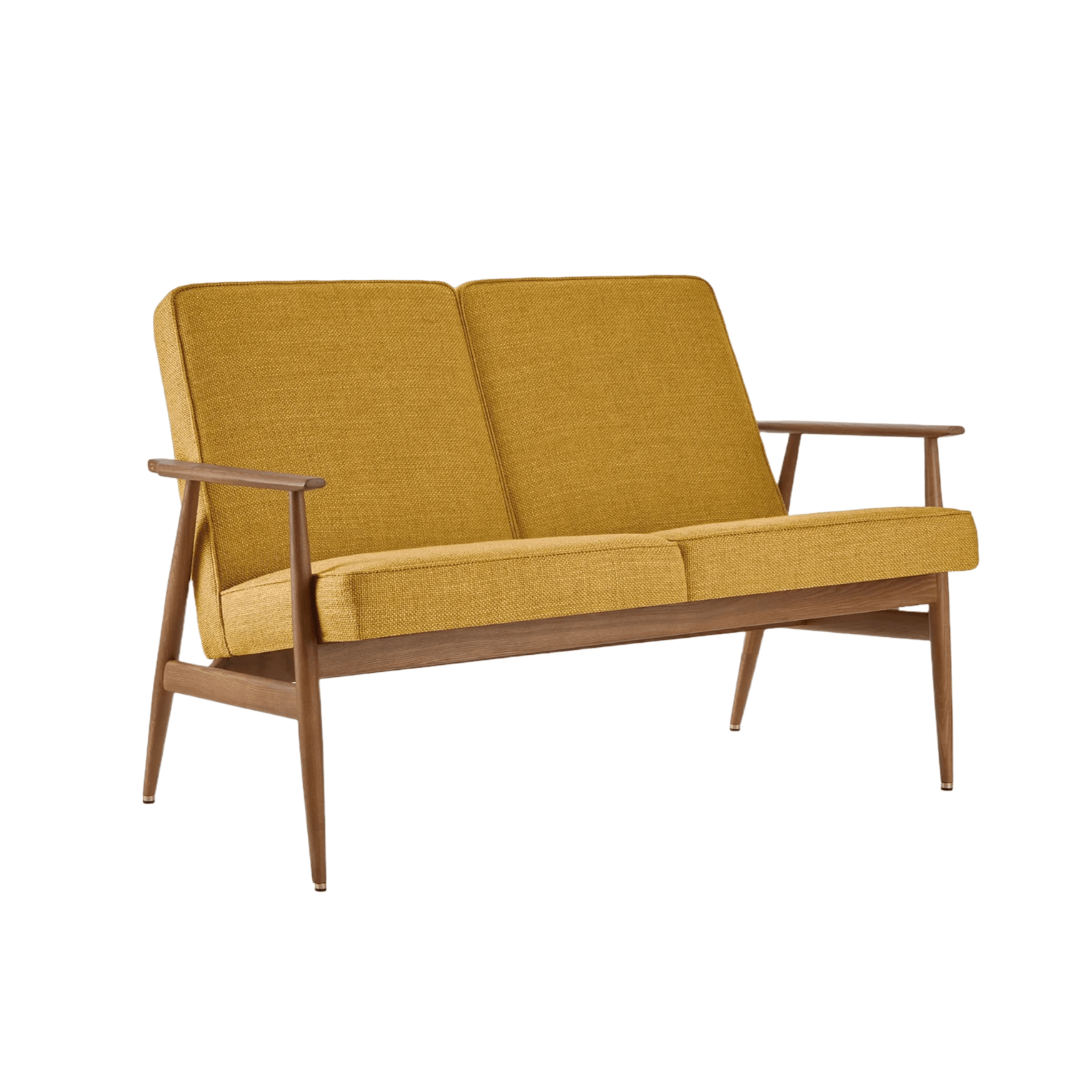 Sofa 2-osobowa dzielona FOX żółty w tkaninie Coco Mustard 366 concept Jesion-03 Eye on Design