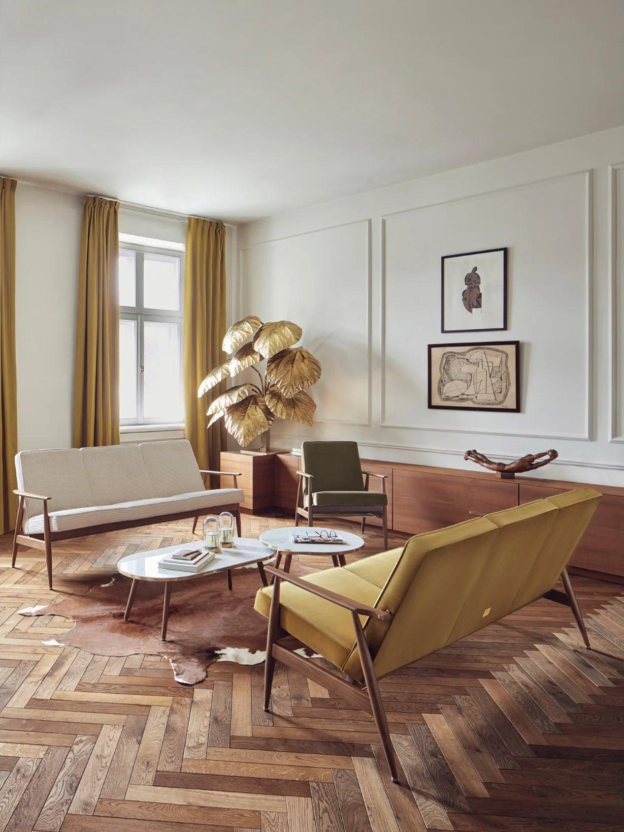 Sofa 3-osobowa dzielona FOX beżowy w tkaninie Coco Creme 366 concept Eye on Design