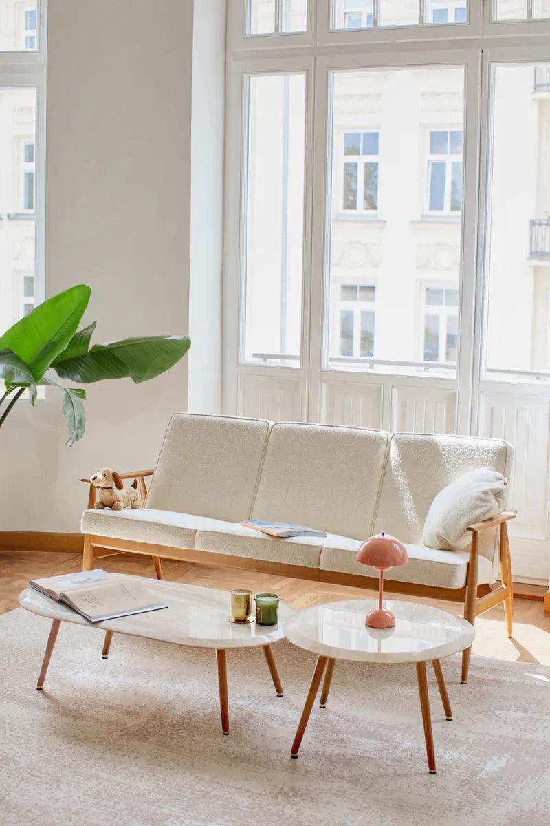 Sofa 3-osobowa dzielona FOX beżowy w tkaninie Cord Creme 366 concept Eye on Design