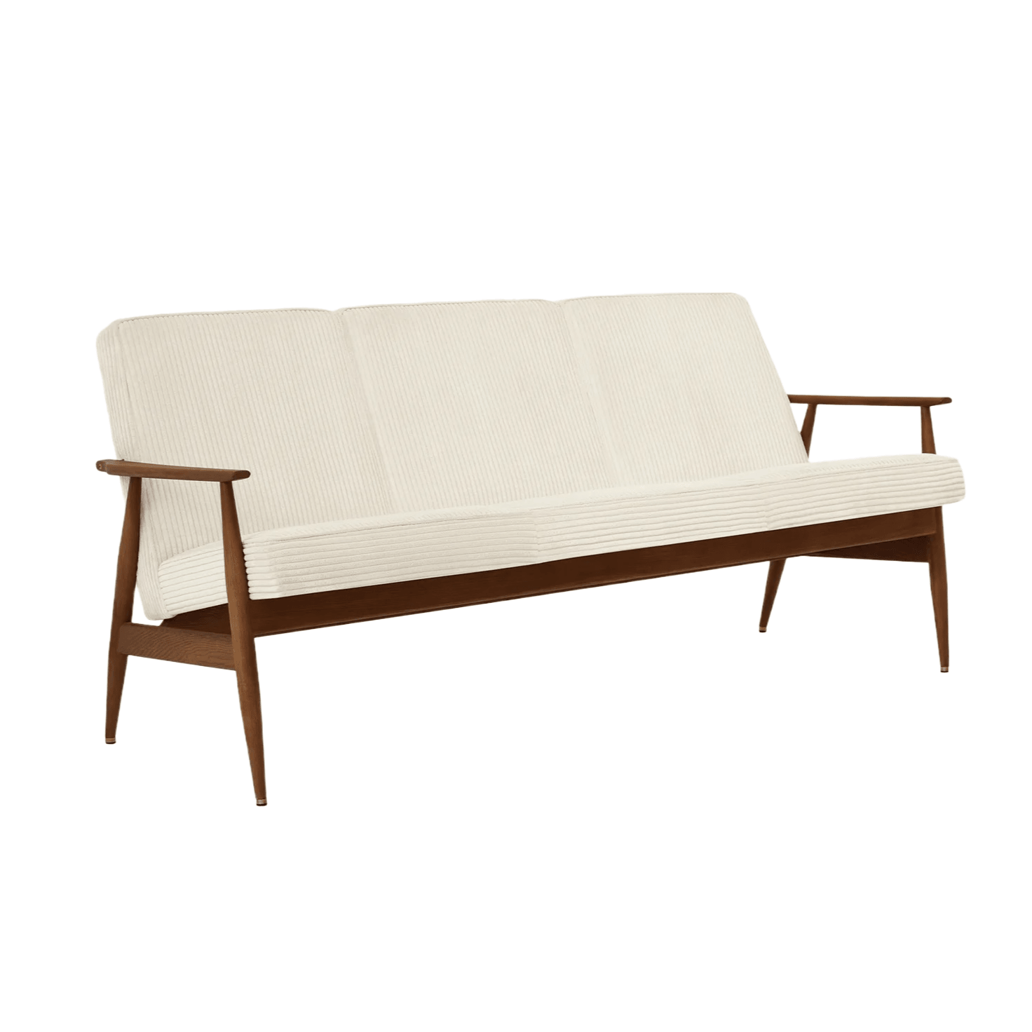 Sofa 3-osobowa dzielona FOX beżowy w tkaninie Cord Creme 366 concept Jesion-05 Eye on Design