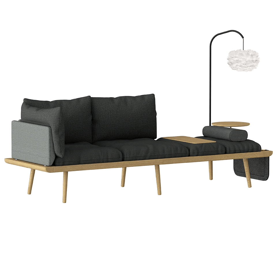 Sofa 3-osobowa LOUNGE AROUND beżowy z dębem do salonu – Umage