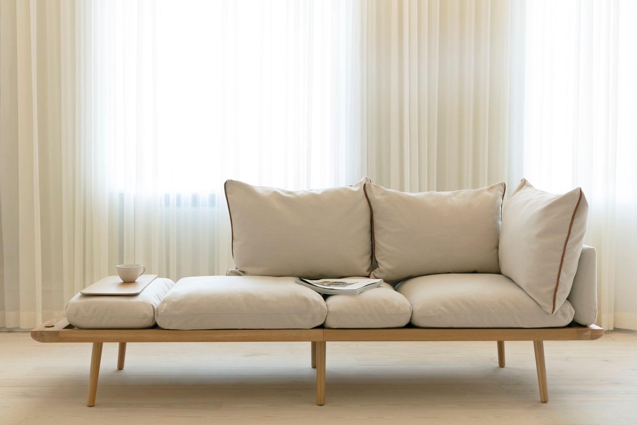 Sofa 3-osobowa LOUNGE AROUND beżowy z dębem do salonu