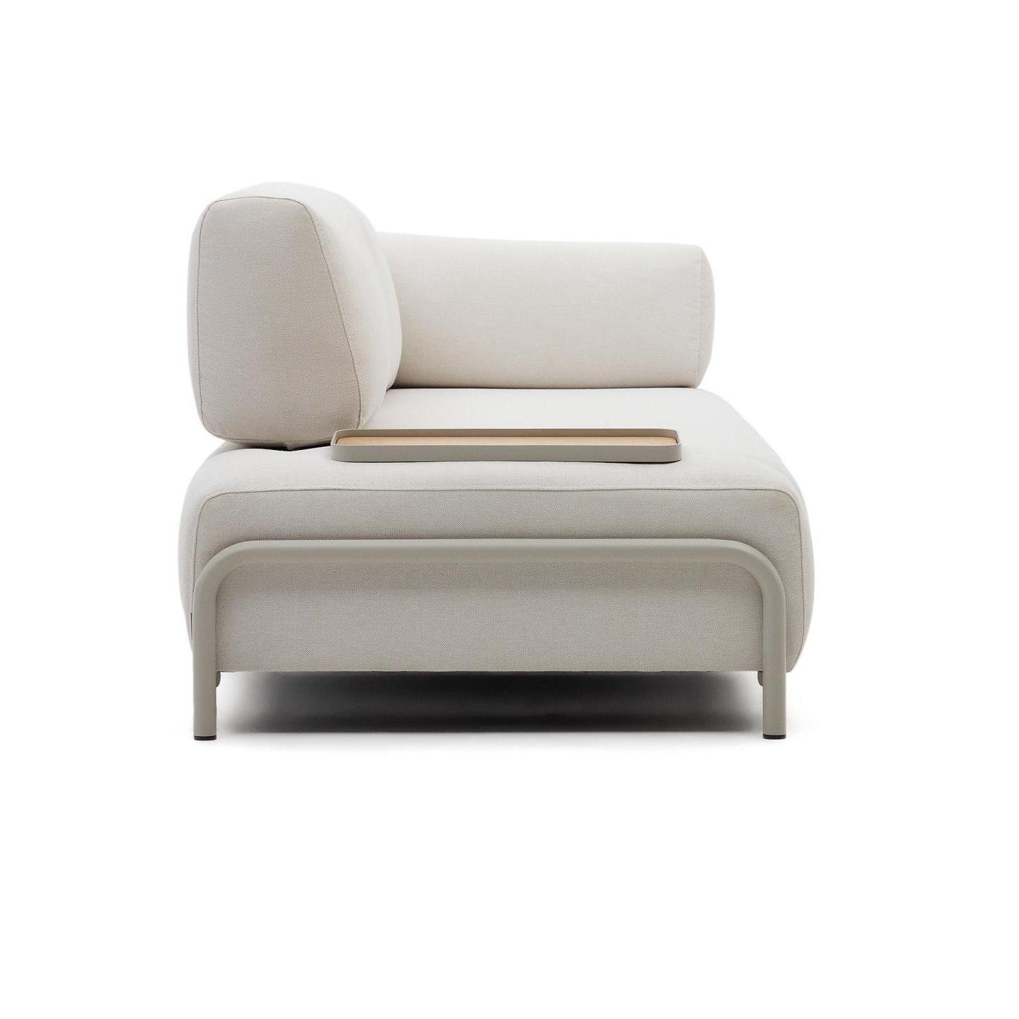 Sofa 3-osobowa modułowa z małą tacką COMPO jasnobeżowy szenil La Forma Eye on Design